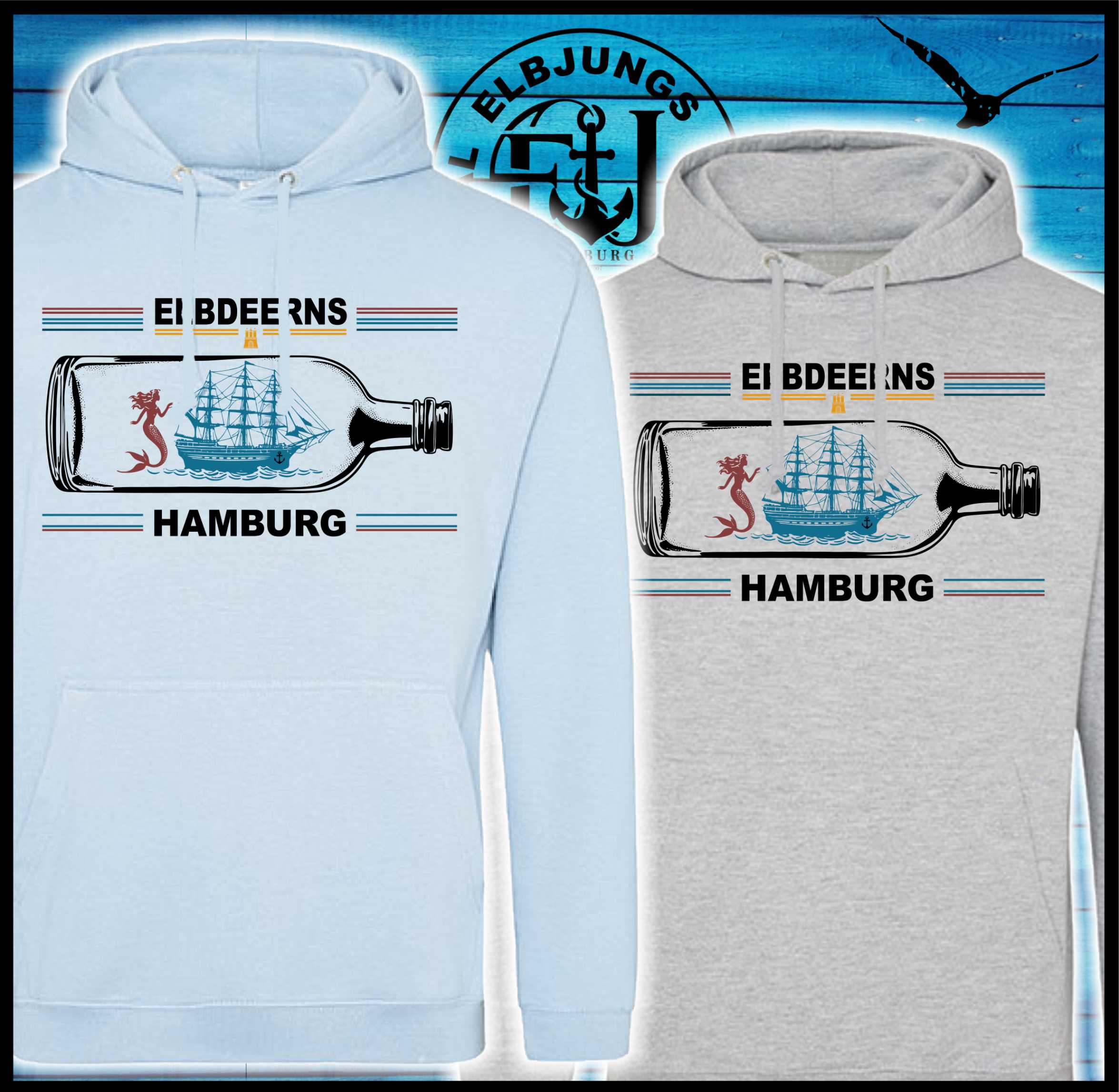 Elbdeerns "Buddelschiff" - Unisex Hoodie