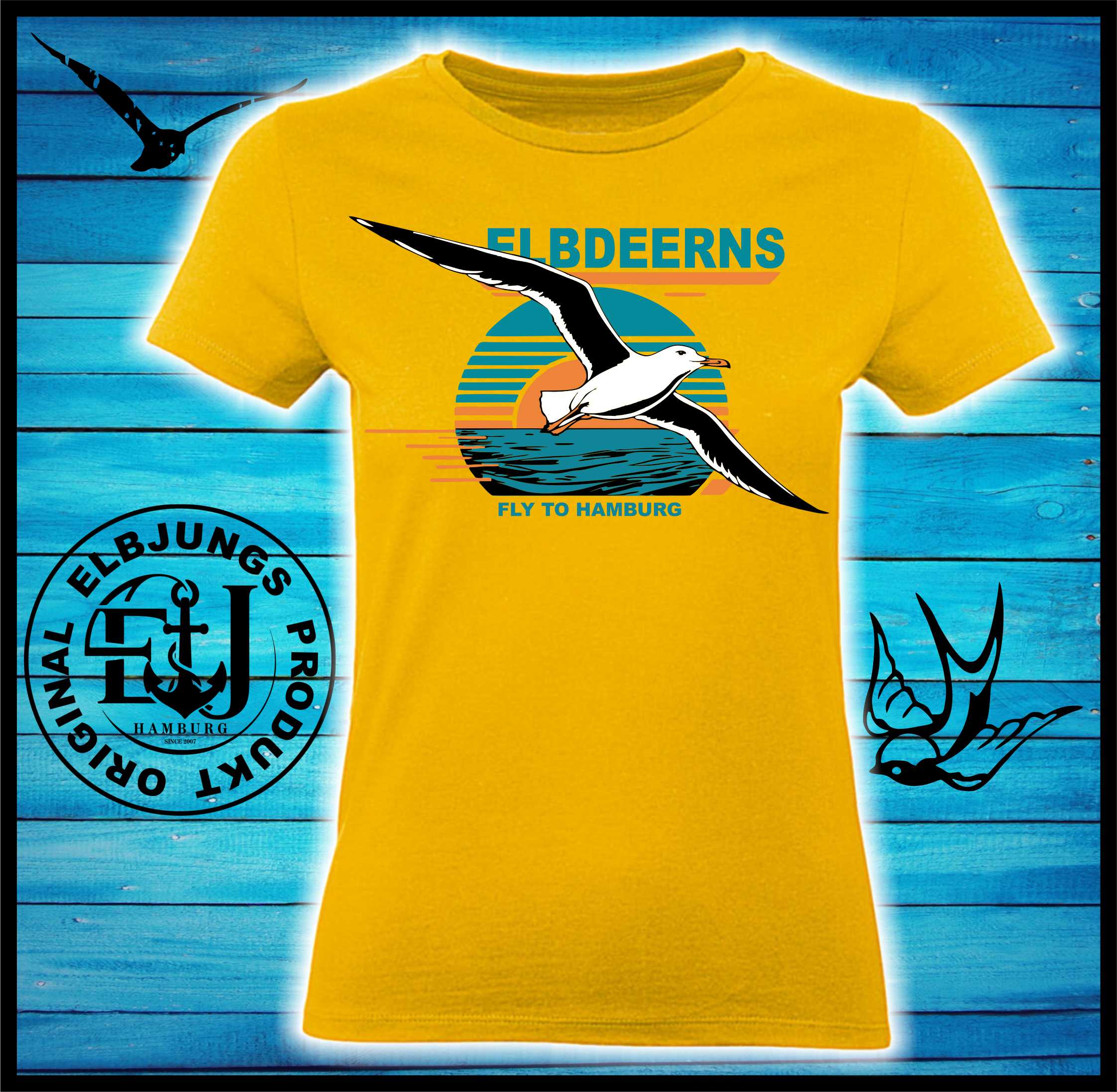 Elbdeerns "Fly to Hamburg" - Ladies Premium Shirt