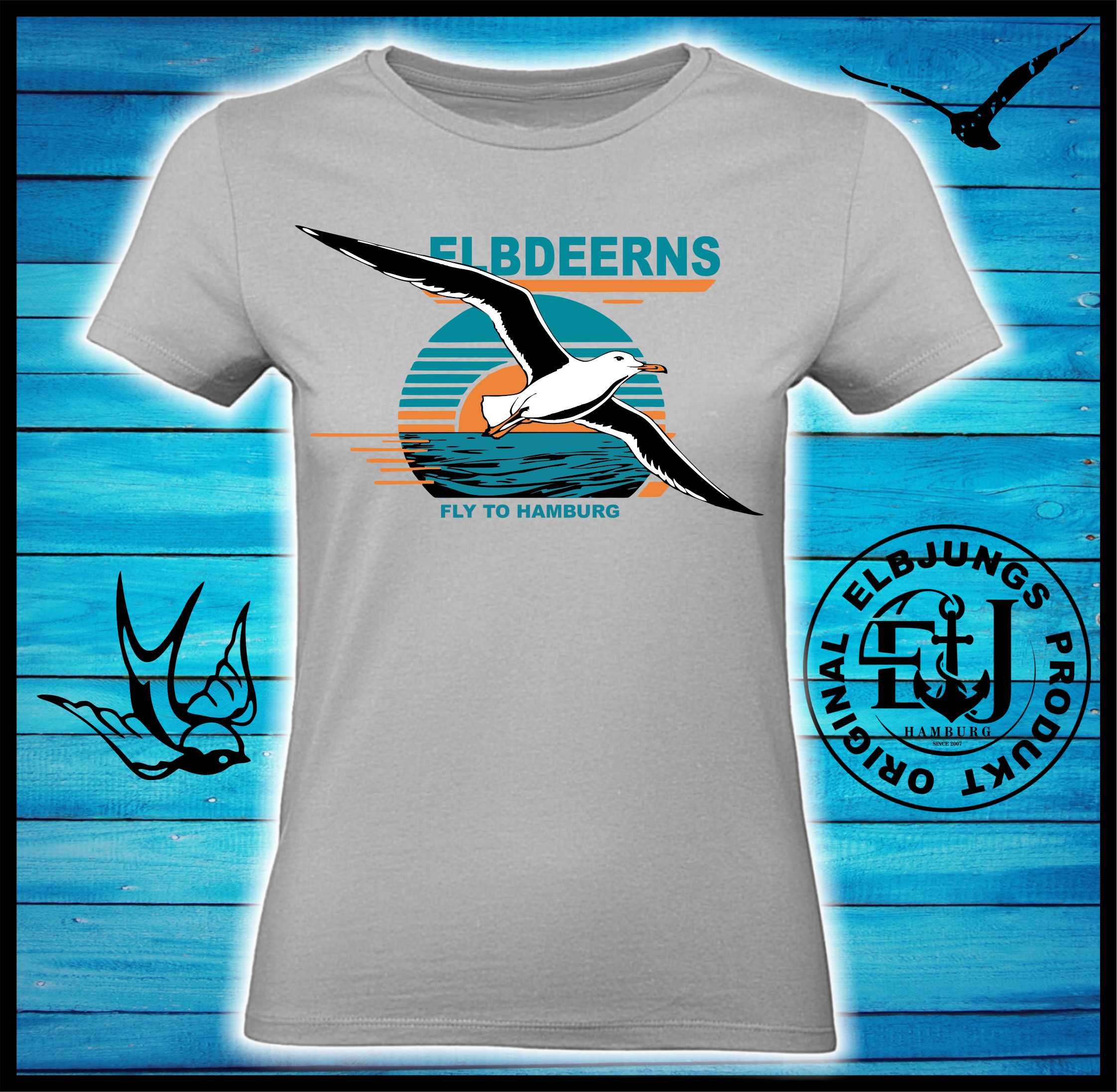 Elbdeerns "Fly to Hamburg" - Ladies Premium Shirt