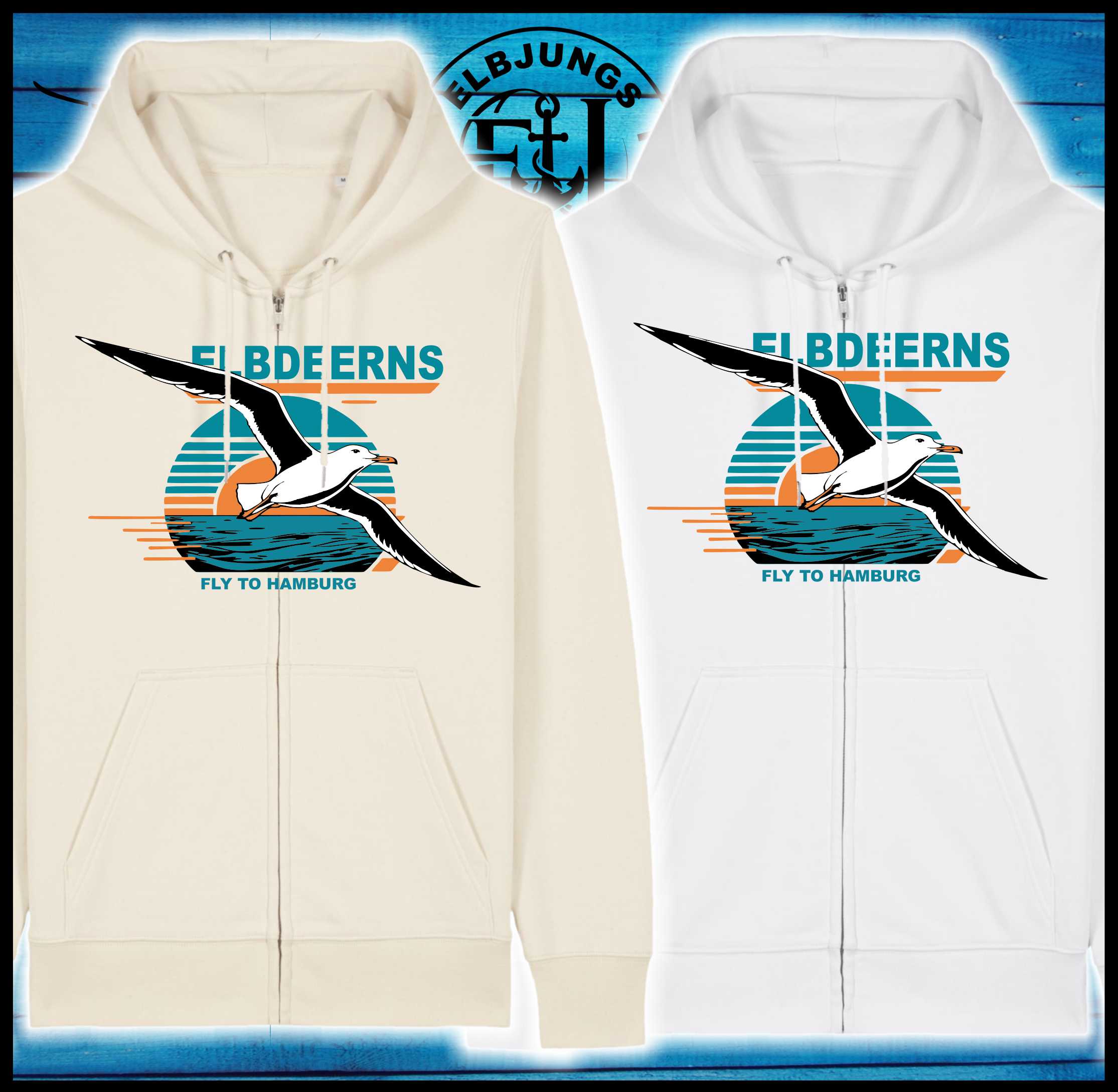 Elbdeerns "Fly to Hamburg" - Organic Zipper