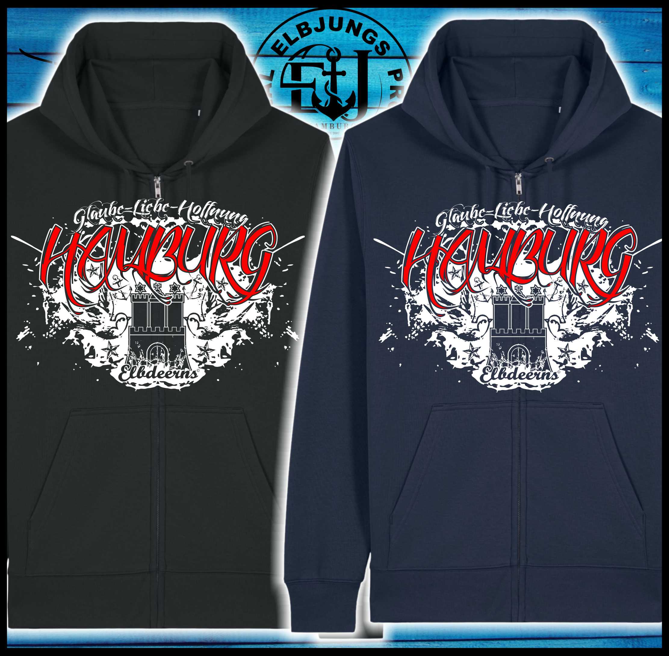 Elbdeerns - Glaube Liebe Hoffnung - Organic Zipper