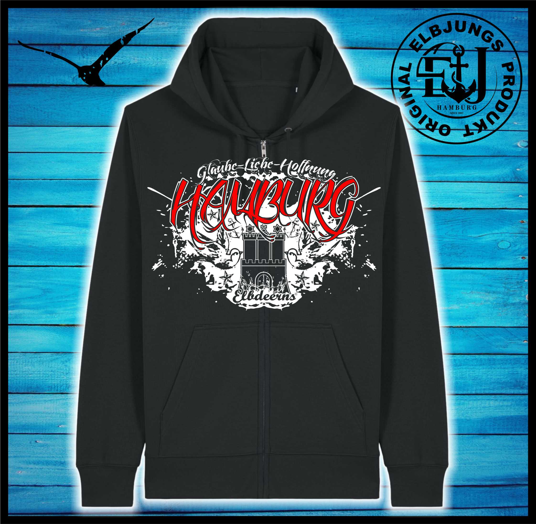 Elbdeerns - Glaube Liebe Hoffnung - Organic Zipper