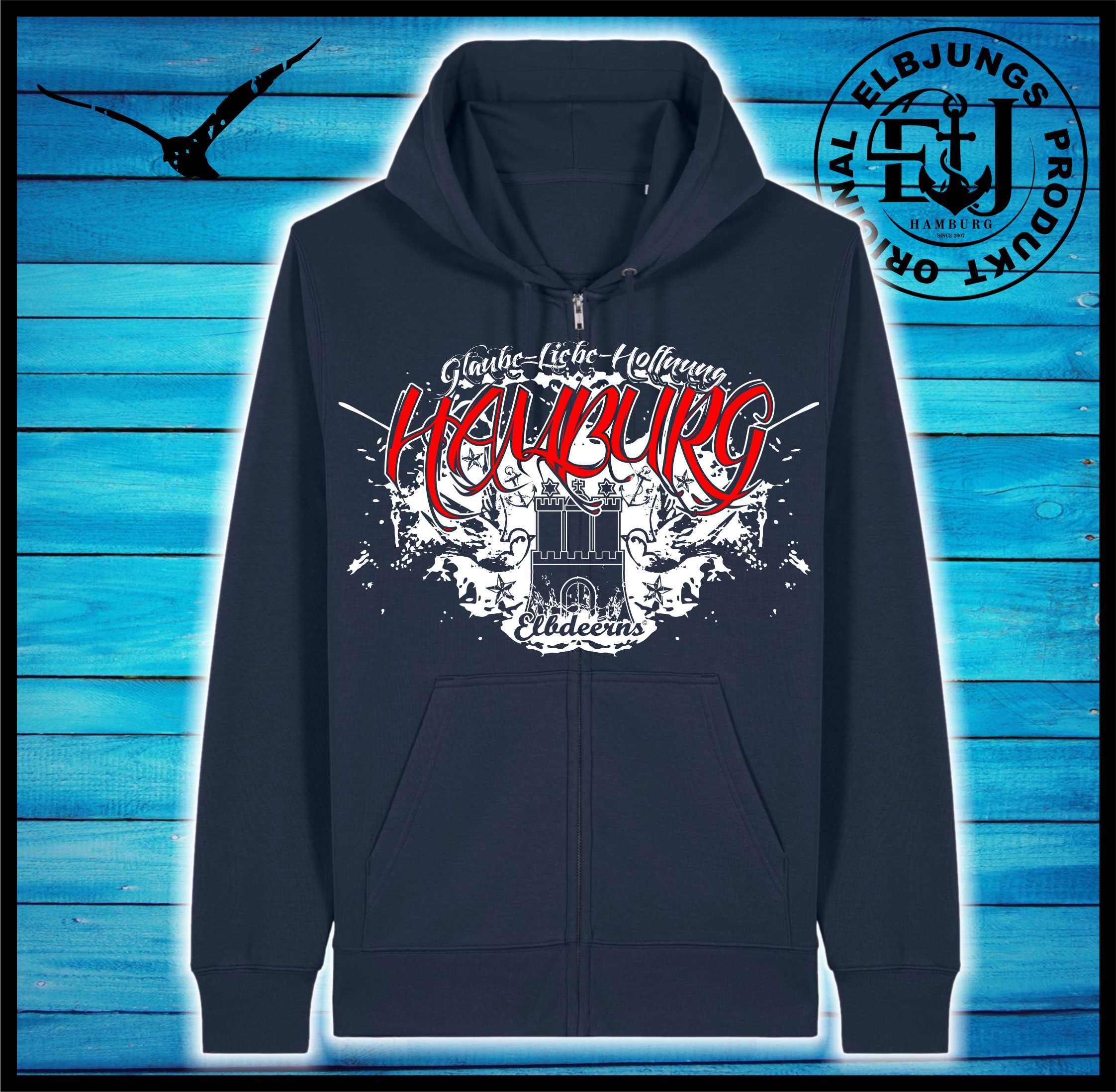 Elbdeerns - Glaube Liebe Hoffnung - Organic Zipper