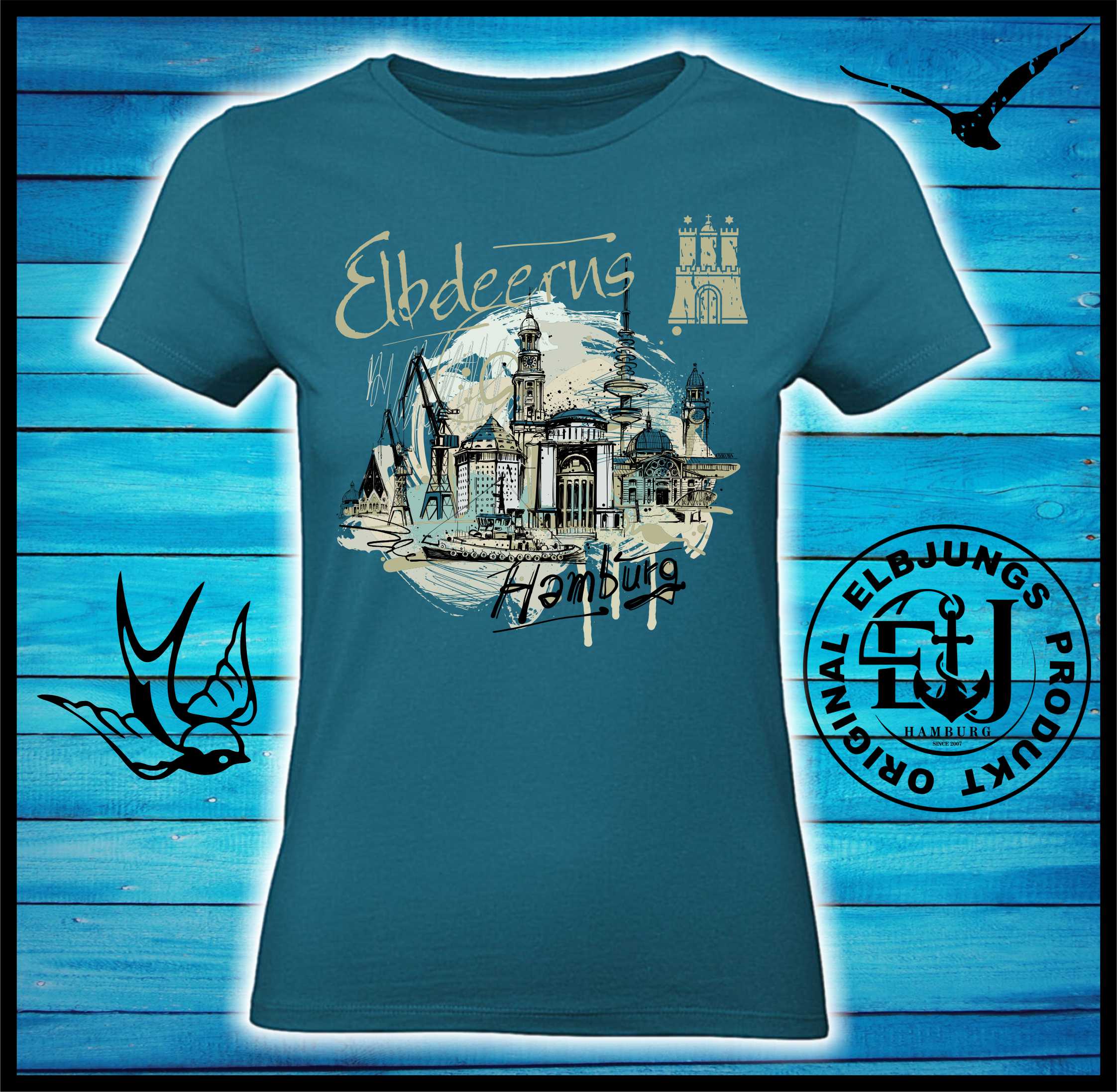 Elbdeerns "Hafenskizze" - Ladies Premium Shirt