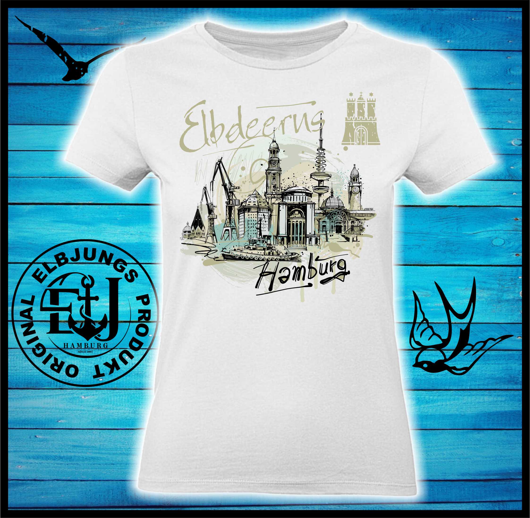 Elbdeerns "Hafenskizze" - Ladies Premium Shirt