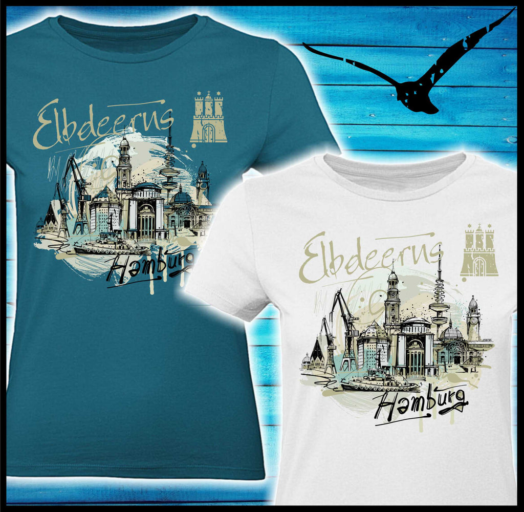 Elbdeerns "Hafenskizze" - Ladies Premium Shirt