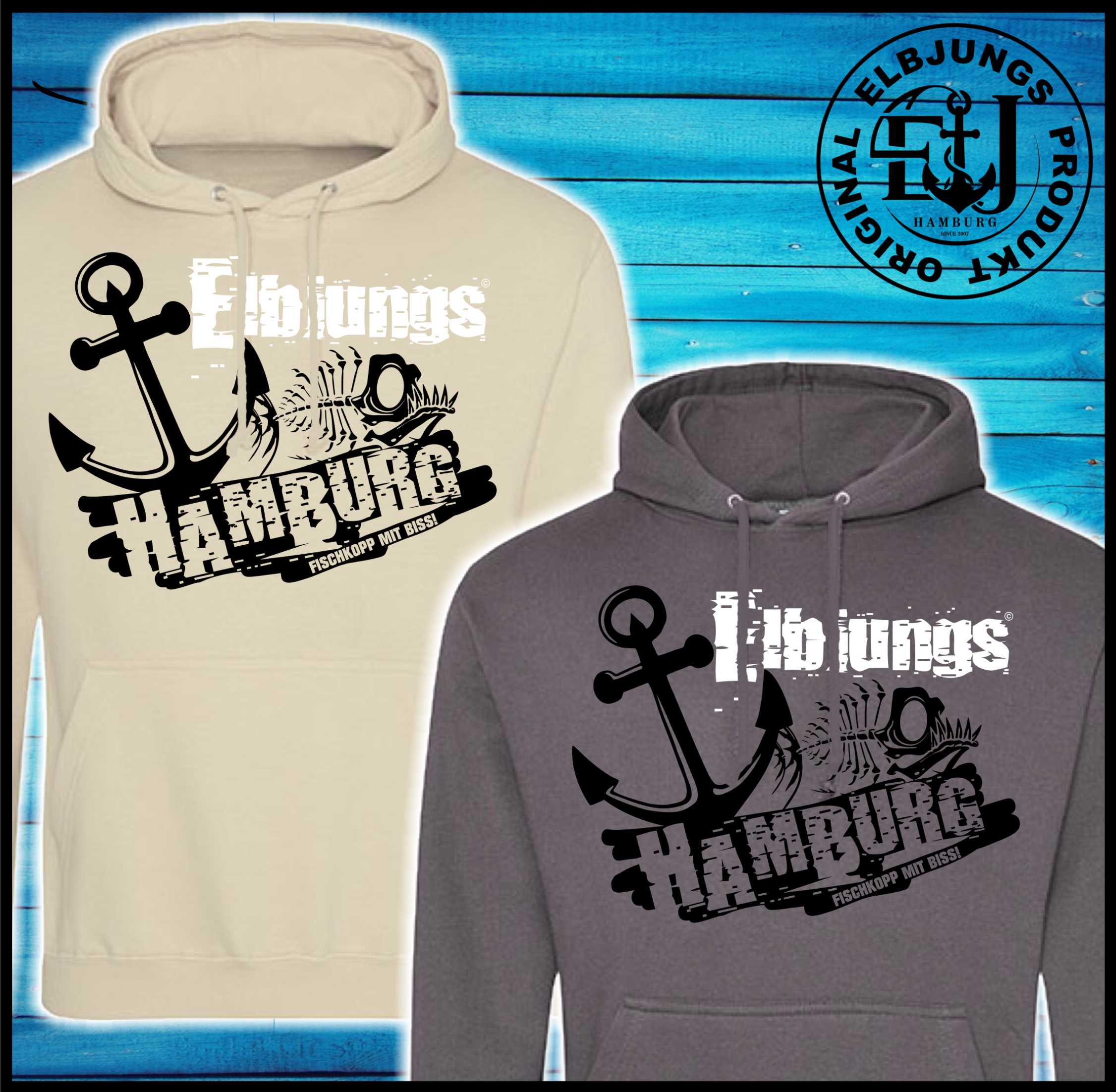 Elbjungs "Fischkopp mit Biss" - Unisex Hoodie