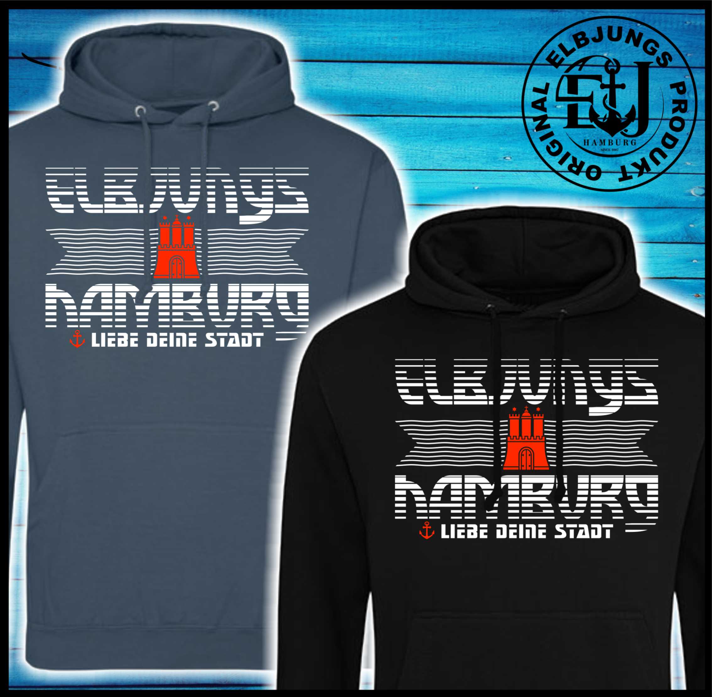 Elbjungs "Liebe deine Stadt" - Unisex Hoodie
