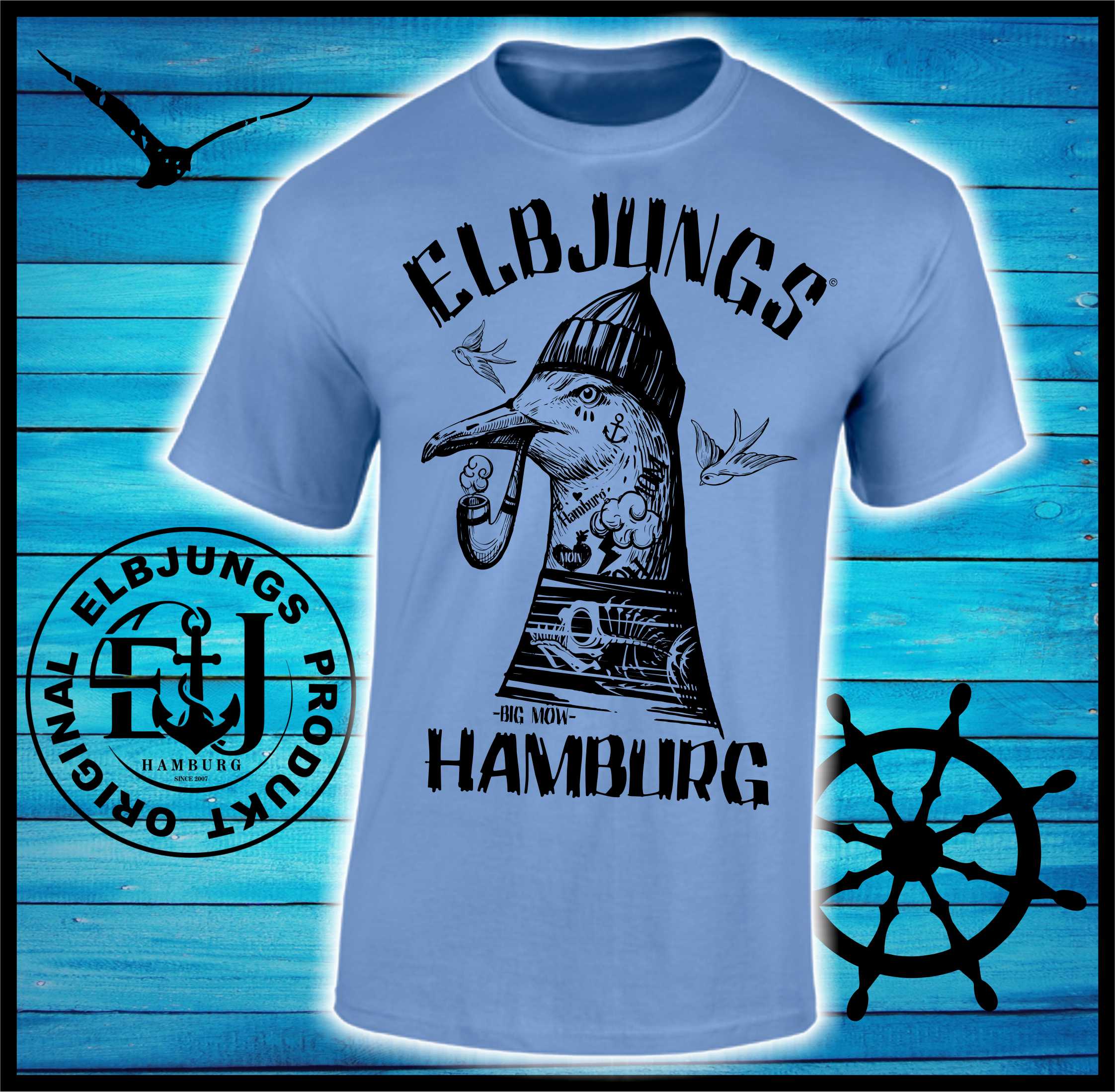 Elbjungs "Big Möw" - Heavy Cotton T-Shirt