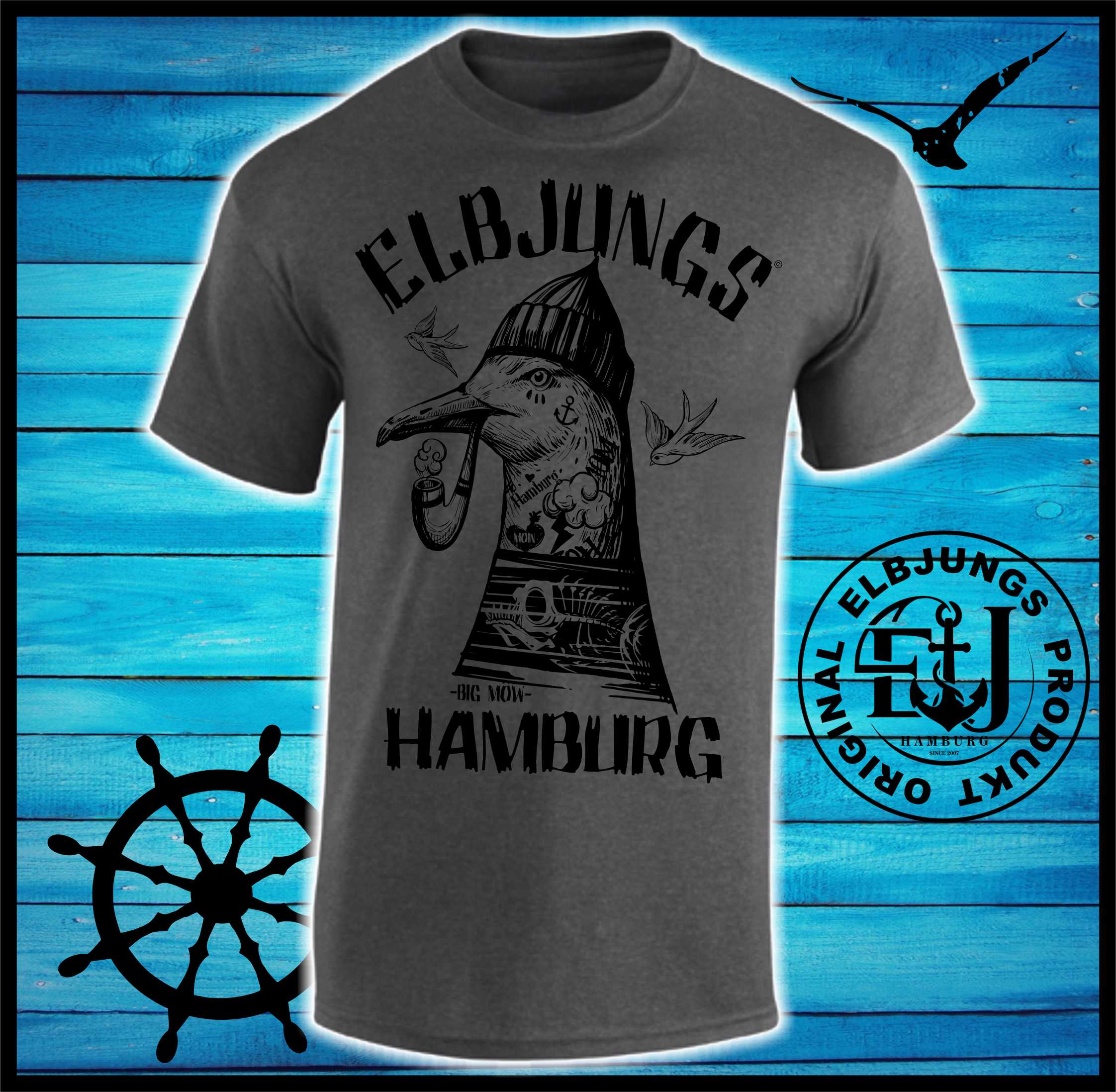 Elbjungs "Big Möw" - Heavy Cotton T-Shirt