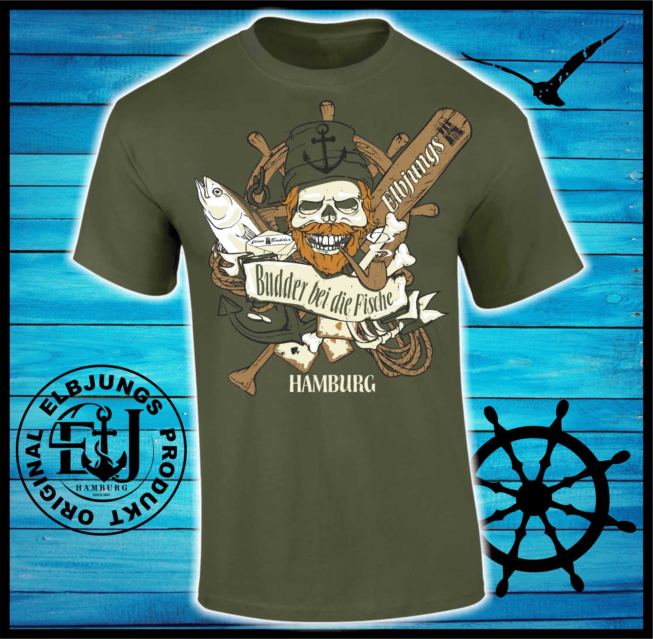 Elbjungs "Budder bei die Fische" - Heavy Cotton T-Shirt