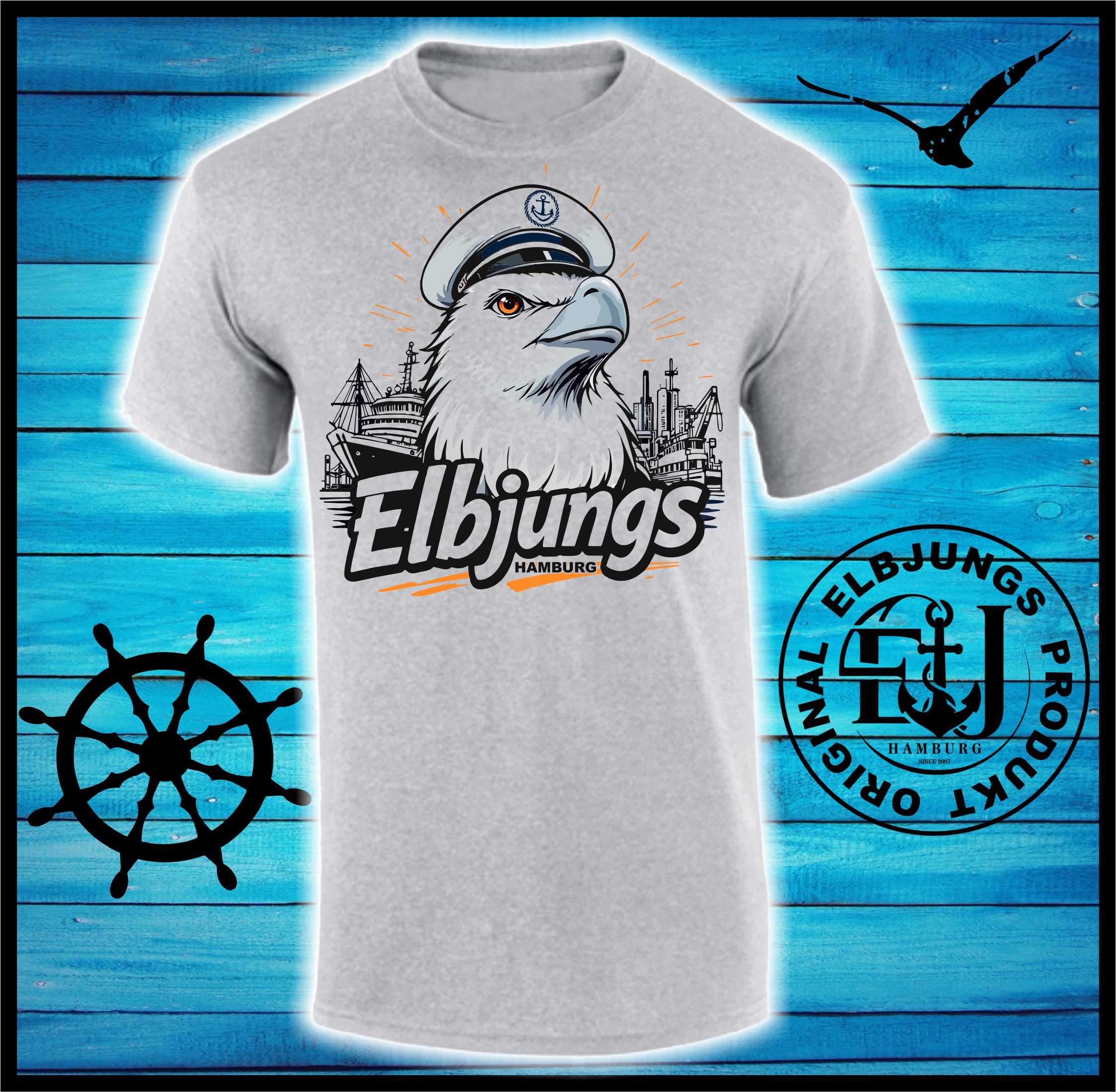 Elbjungs "Elbadler" - Heavy Cotton T-Shirt