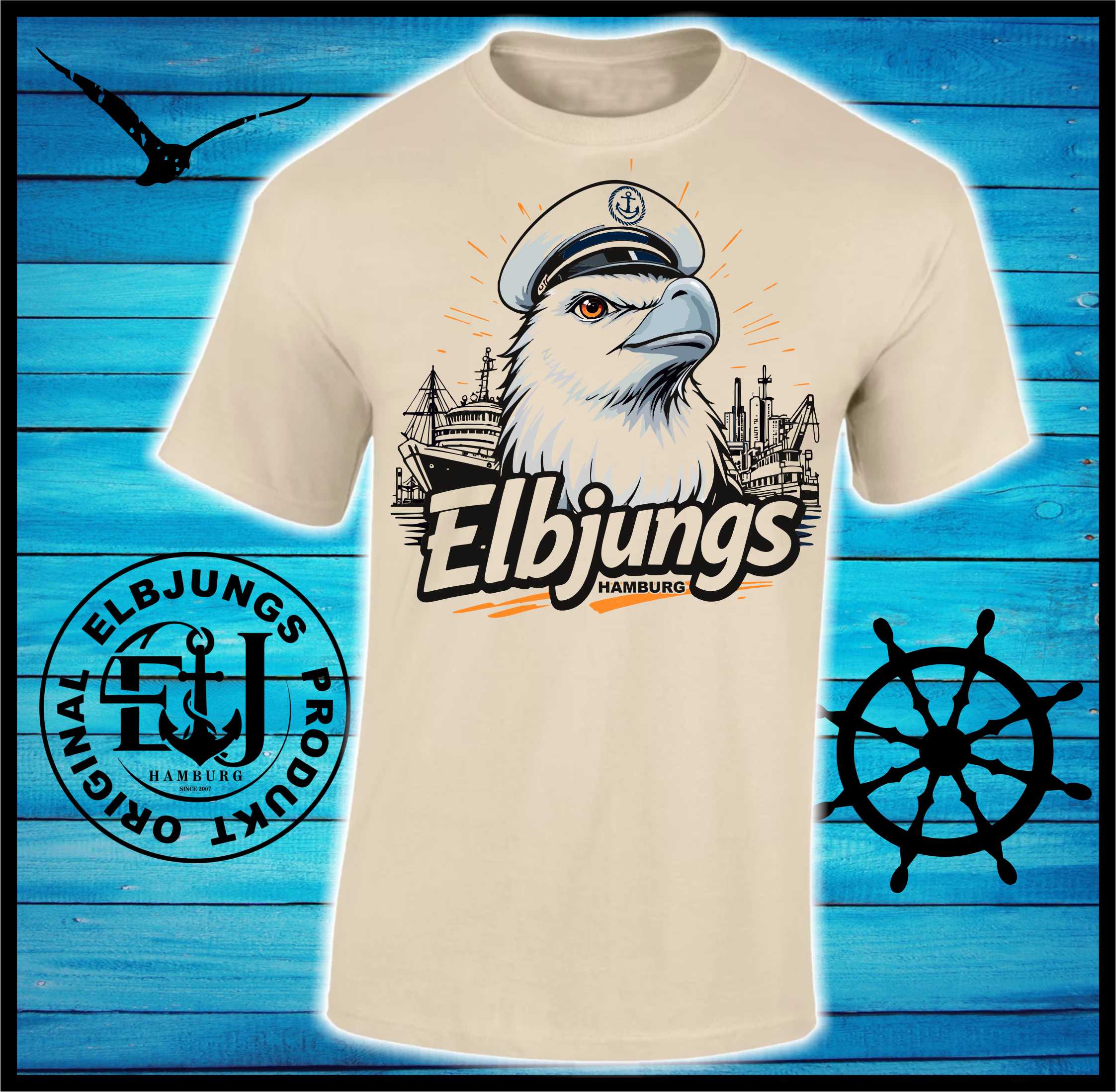 Elbjungs "Elbadler" - Heavy Cotton T-Shirt