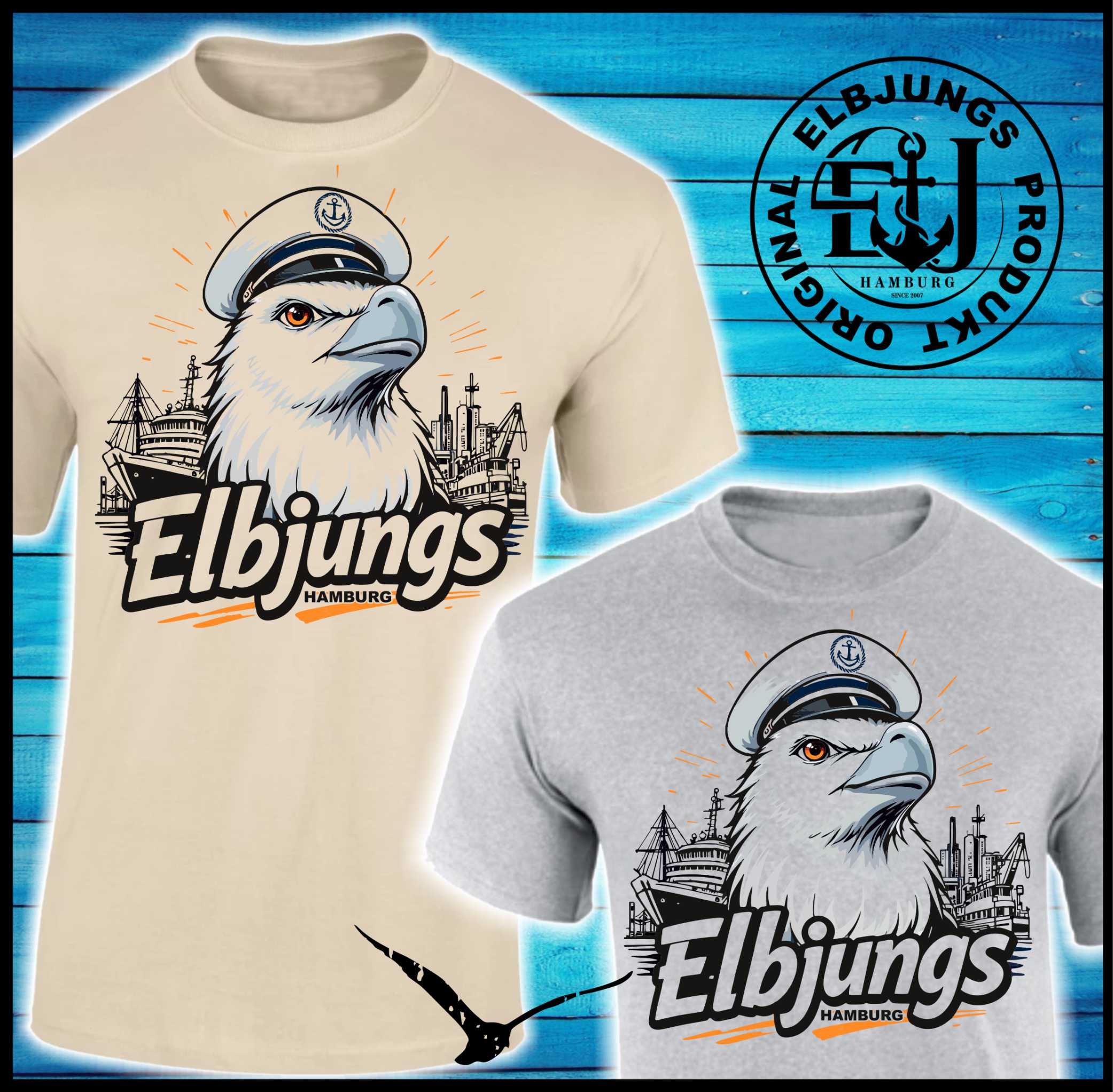 Elbjungs "Elbadler" - Heavy Cotton T-Shirt
