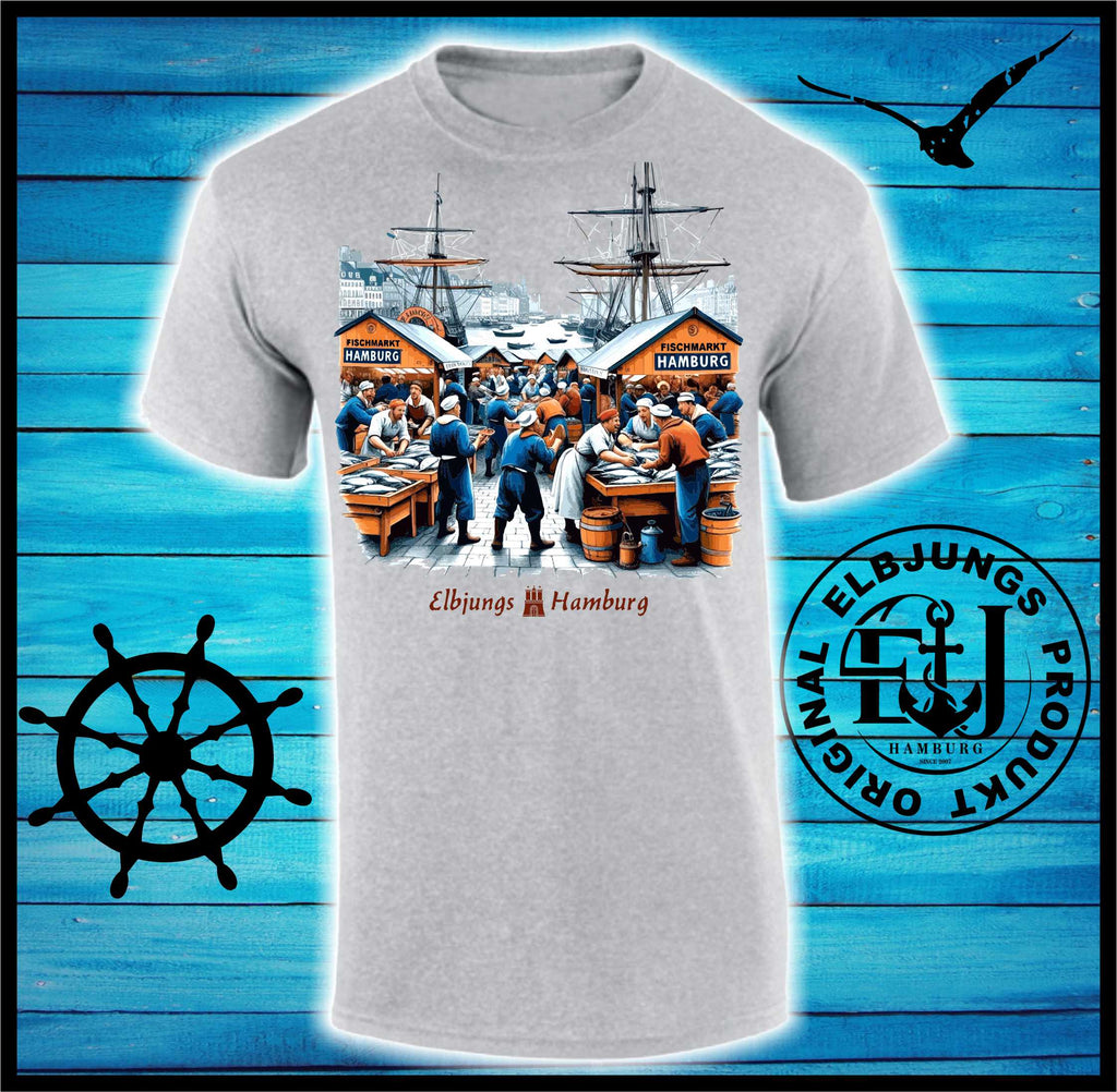 Elbjungs "Fischmarkt" - Heavy Cotton T-Shirt
