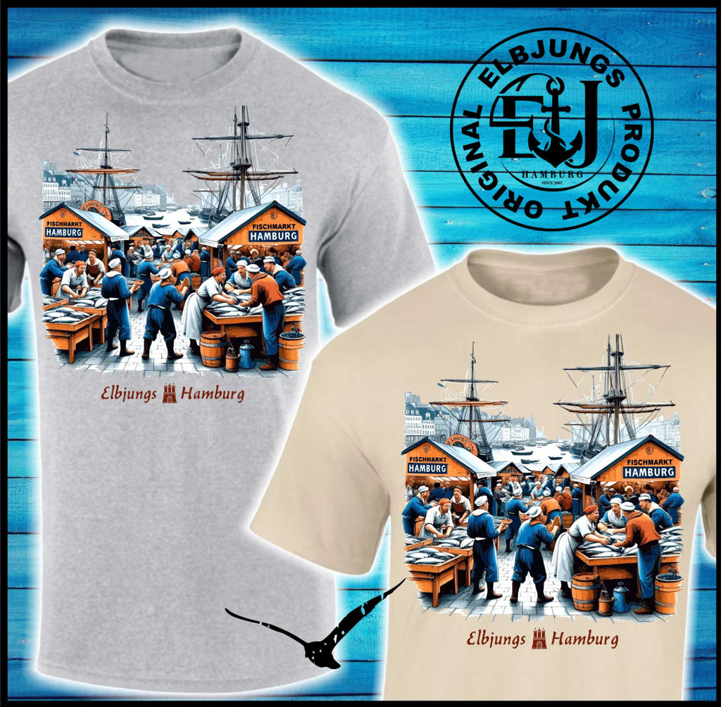 Elbjungs "Fischmarkt" - Heavy Cotton T-Shirt