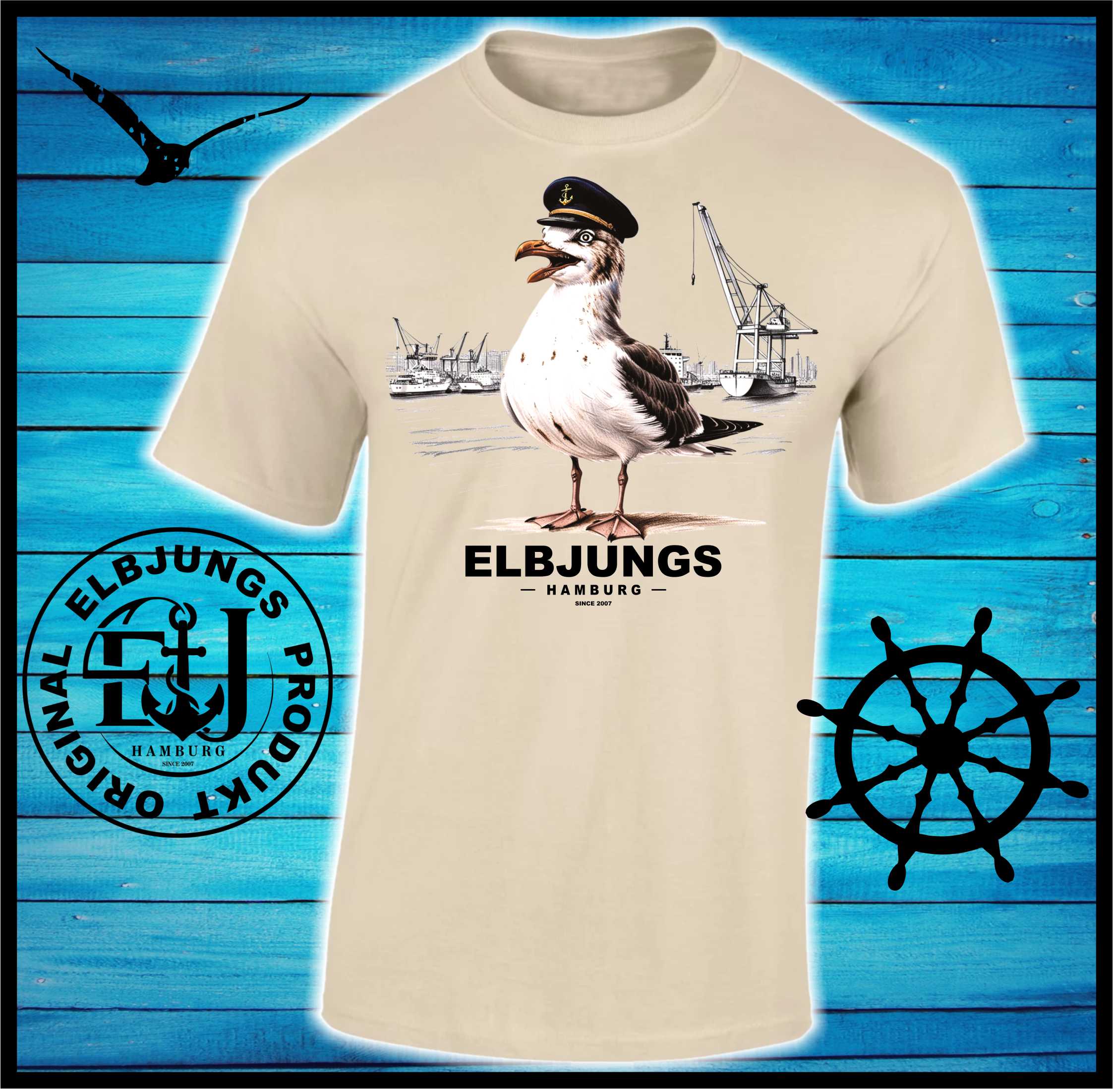 Elbjungs "Hafenmöwe" - Heavy Cotton T-Shirt
