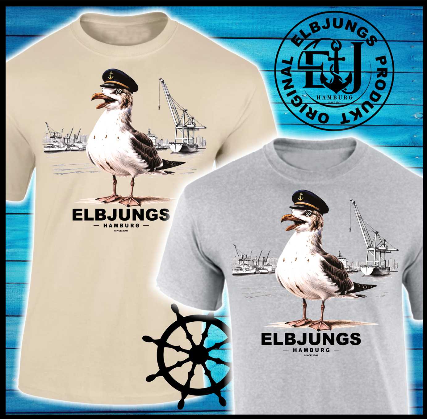 Elbjungs "Hafenmöwe" - Heavy Cotton T-Shirt