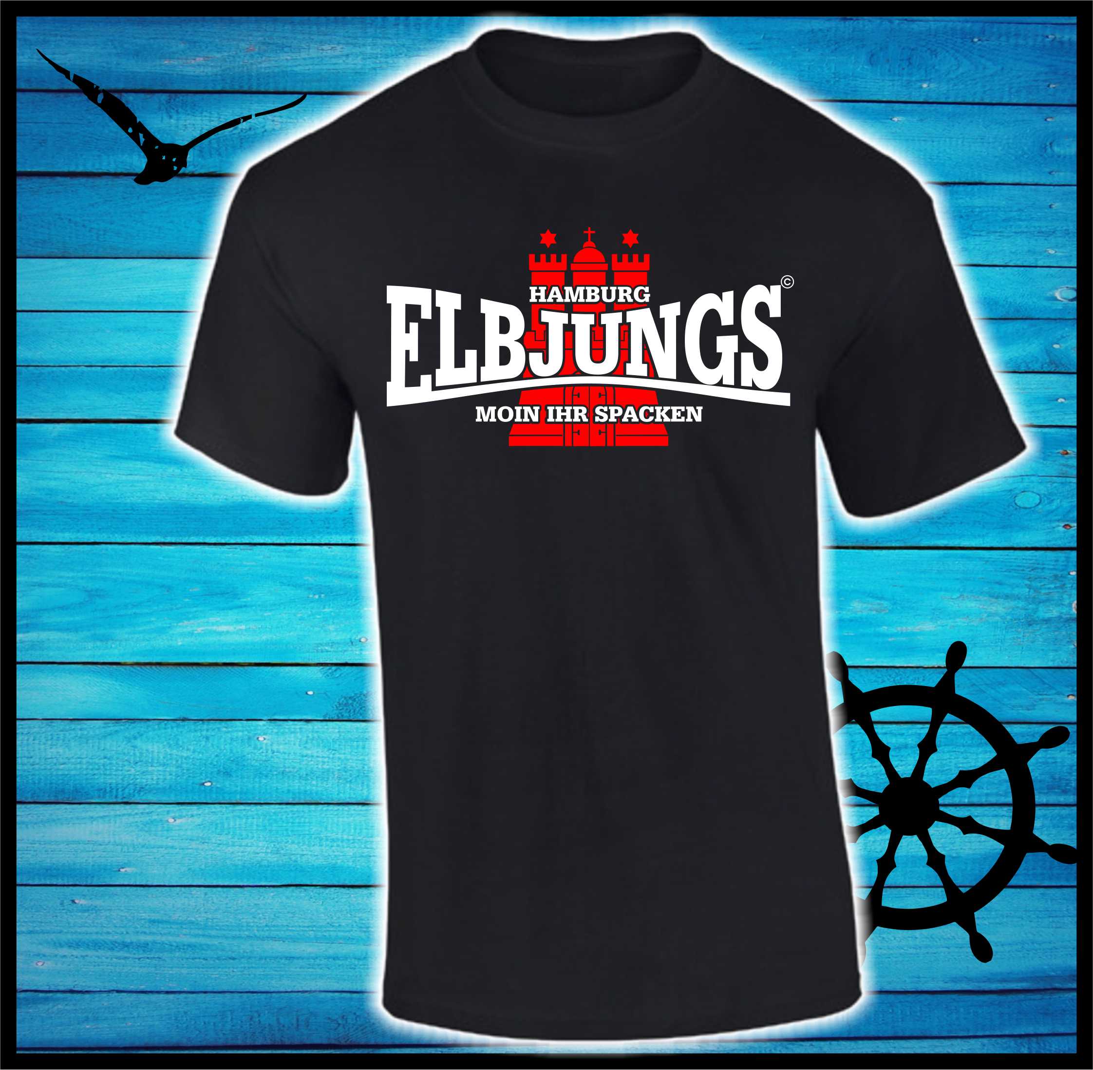 T-Shirt Elbjungs "Moin ihr Spacken" - Heavy Cotton T-Shirt