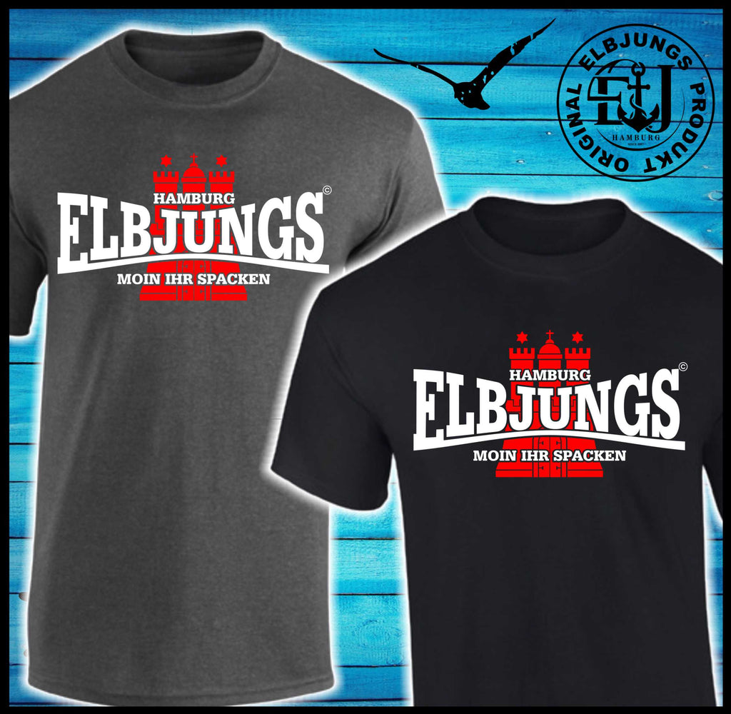 T-Shirt Elbjungs "Moin ihr Spacken" - Heavy Cotton T-Shirt