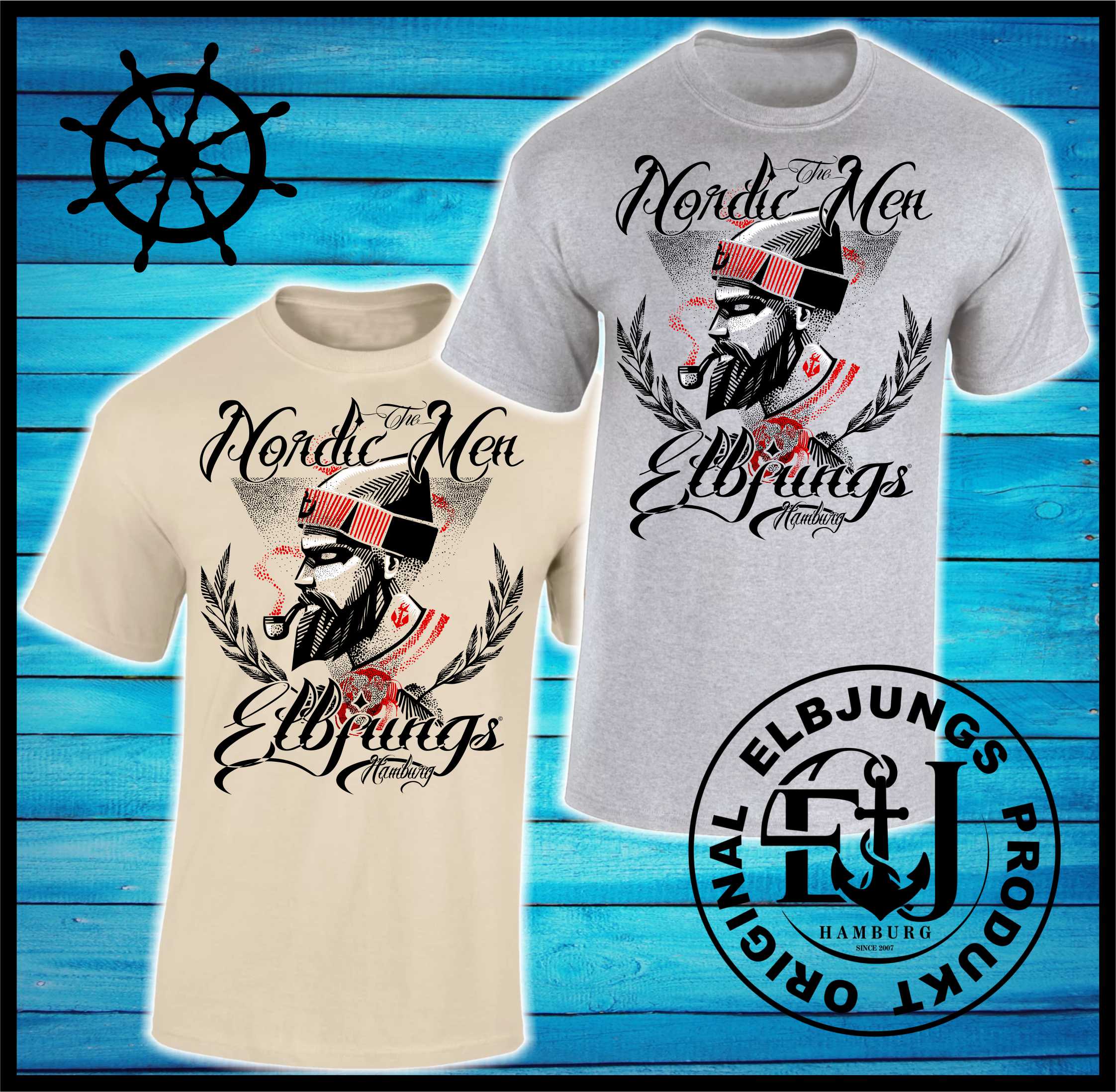 Elbjungs "Nordic Men" - Heavy Cotton T-Shirt