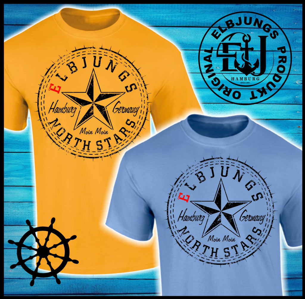 Elbjungs "North Stars Red E" - Heavy Cotton T-Shirt