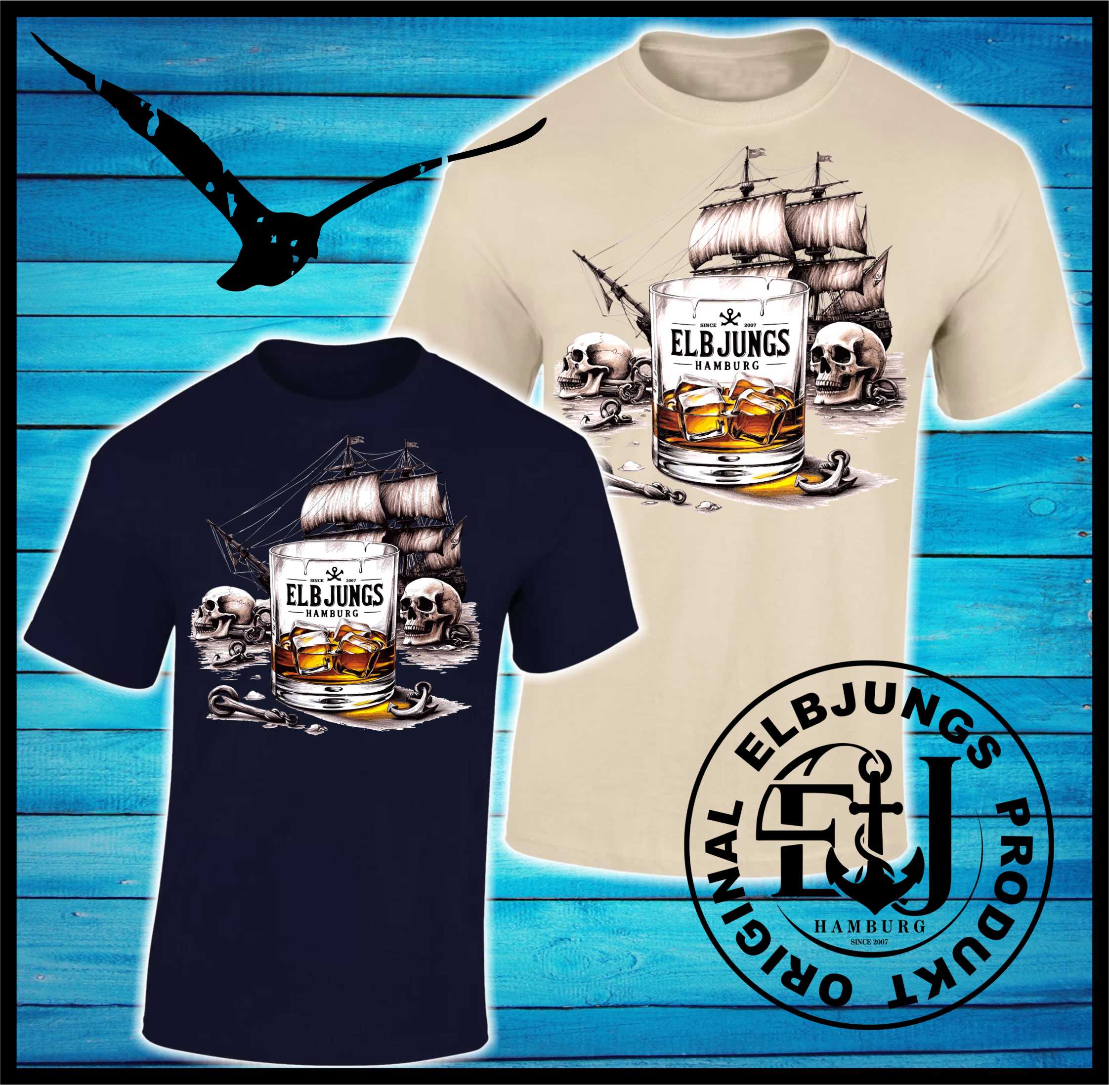 Elbjungs "Whisky" - Heavy Cotton T-Shirt