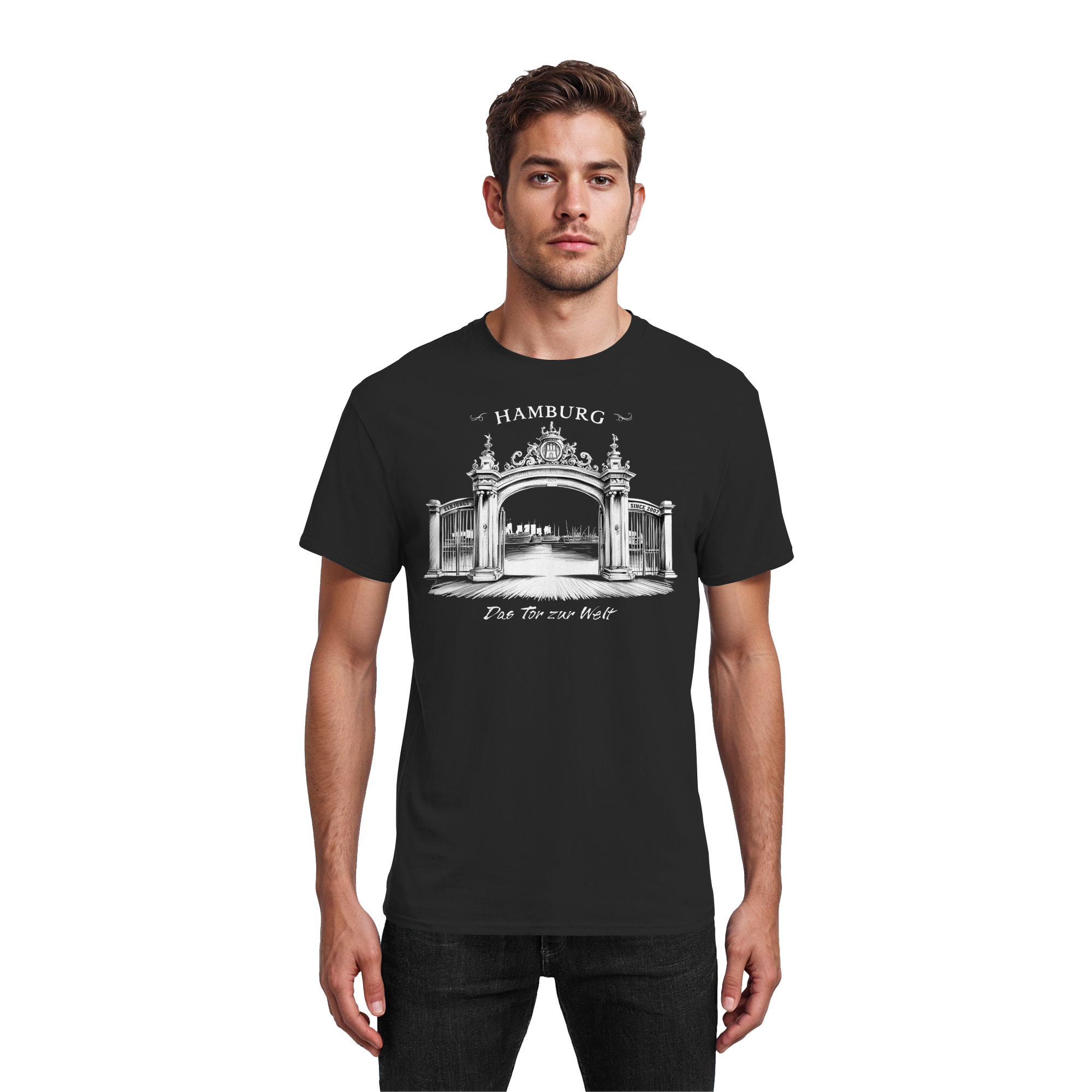 Elbjungs "Tor zur Welt - Black Edition" - Heavy Cotton T-Shirt