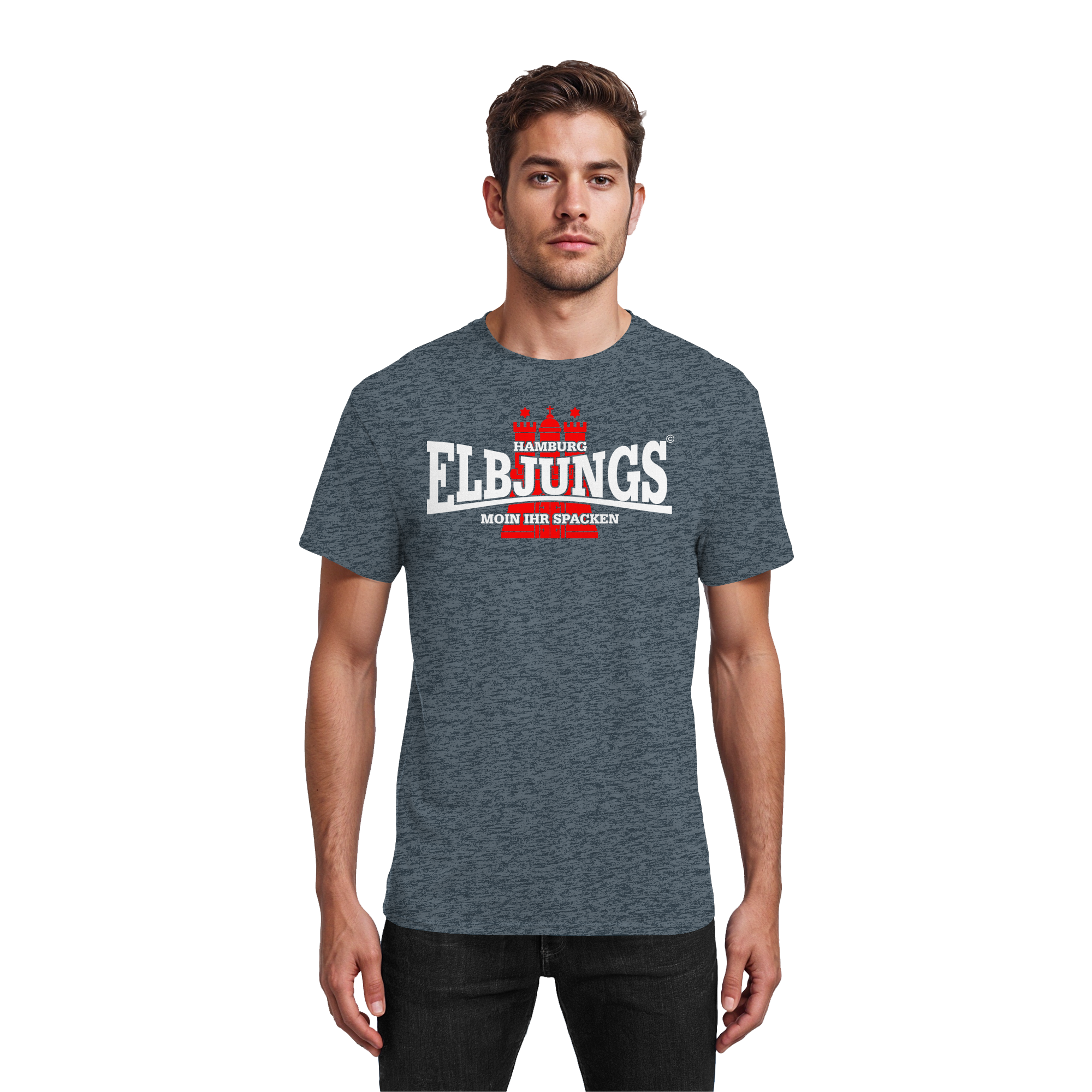 T-Shirt Elbjungs "Moin ihr Spacken" - Heavy Cotton T-Shirt