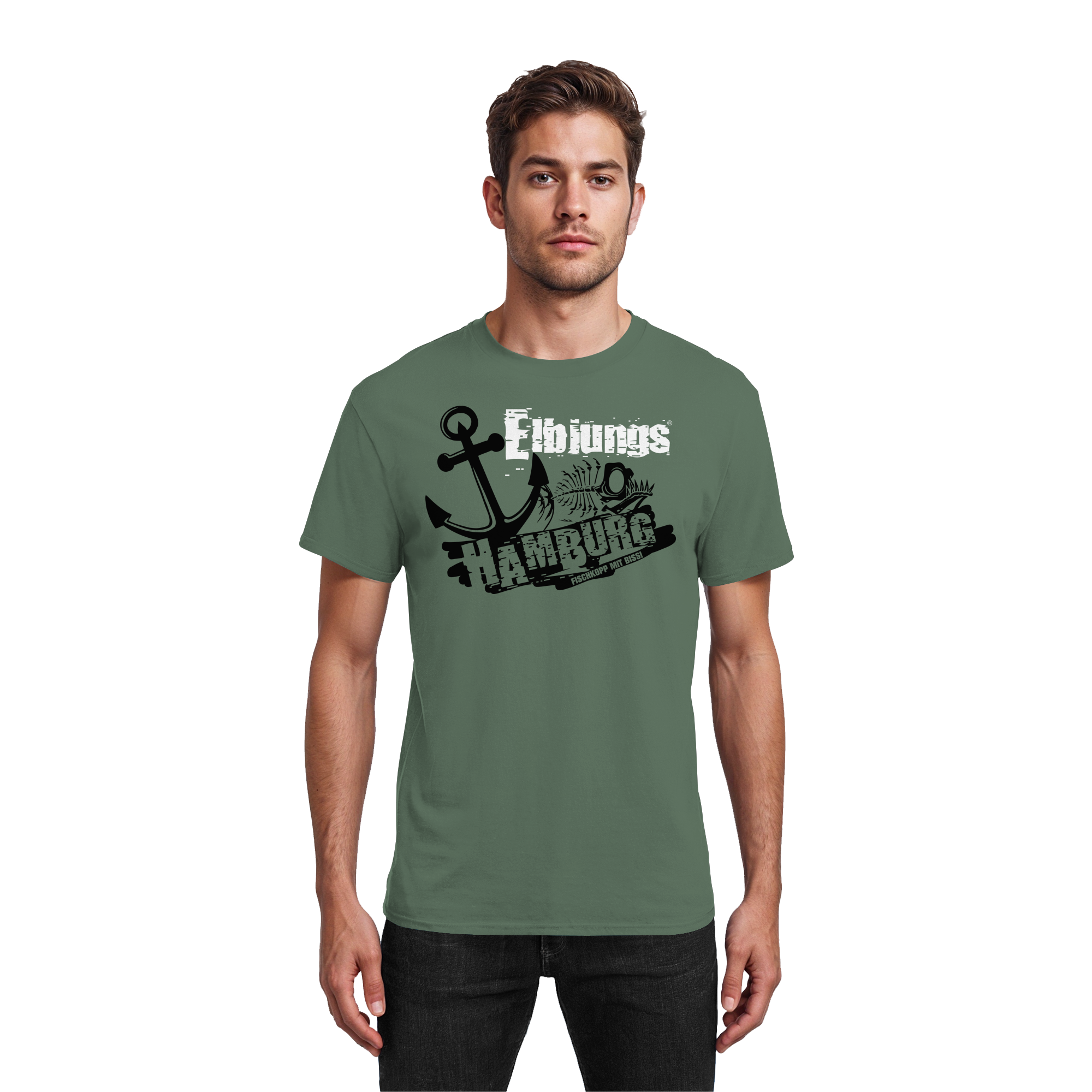 Elbjungs "Fischkopp mit Biss" - Heavy Cotton T-Shirt