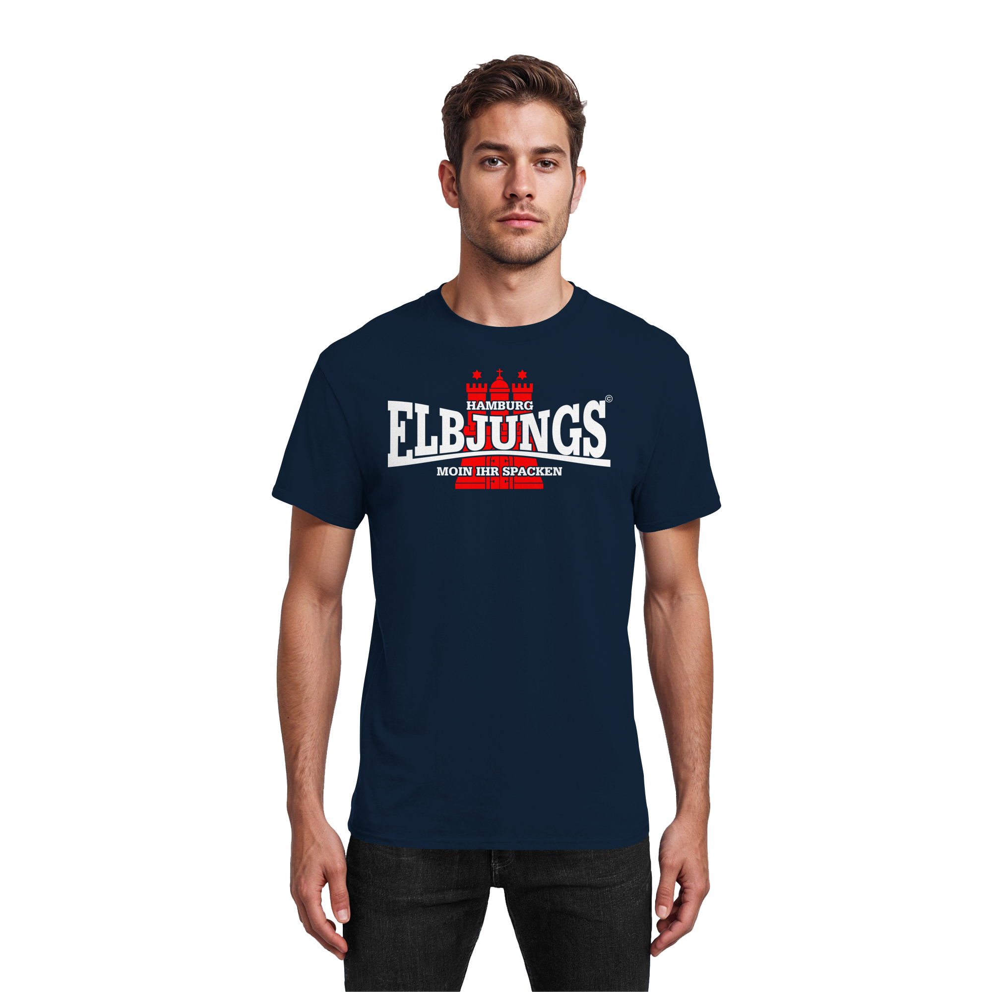 T-Shirt Elbjungs "Moin ihr Spacken" - Heavy Cotton T-Shirt