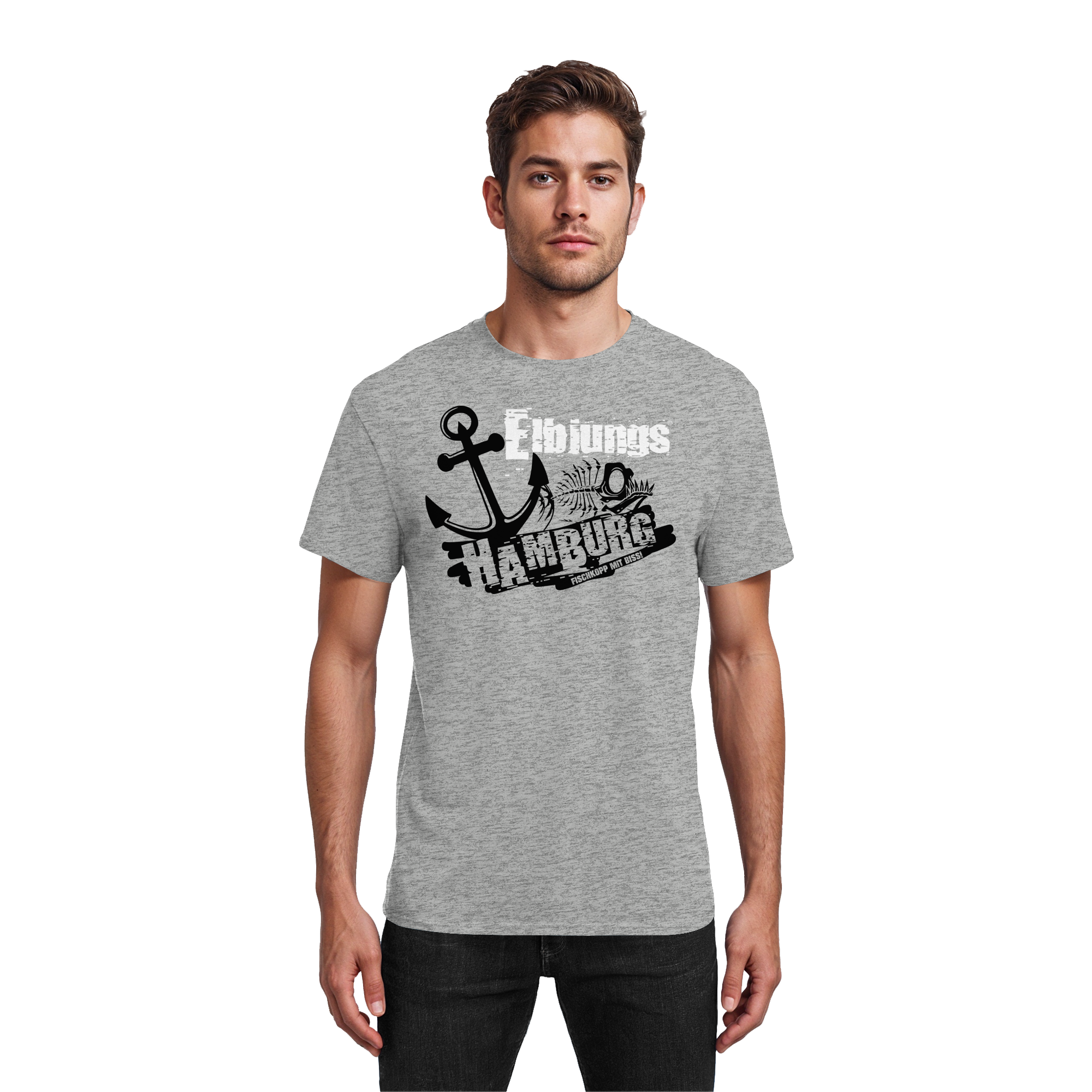 Elbjungs "Fischkopp mit Biss" - Heavy Cotton T-Shirt