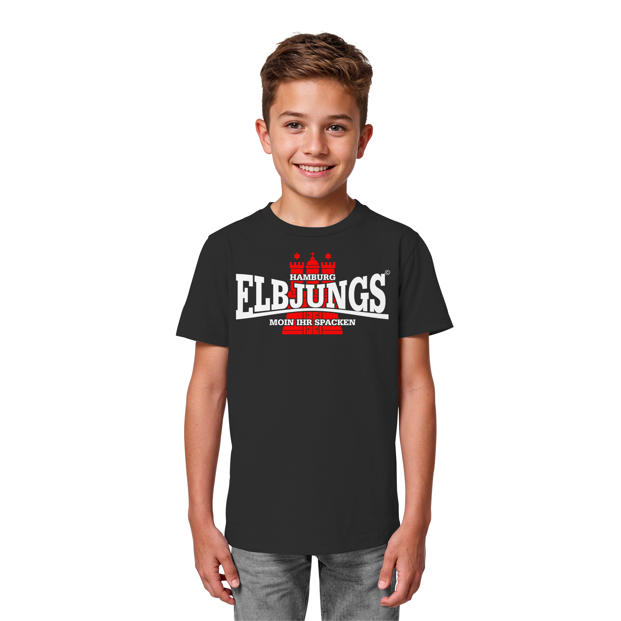 Kindershirt "Elbjungs - Moin ihr Spacken" - Kids Organic Shirt