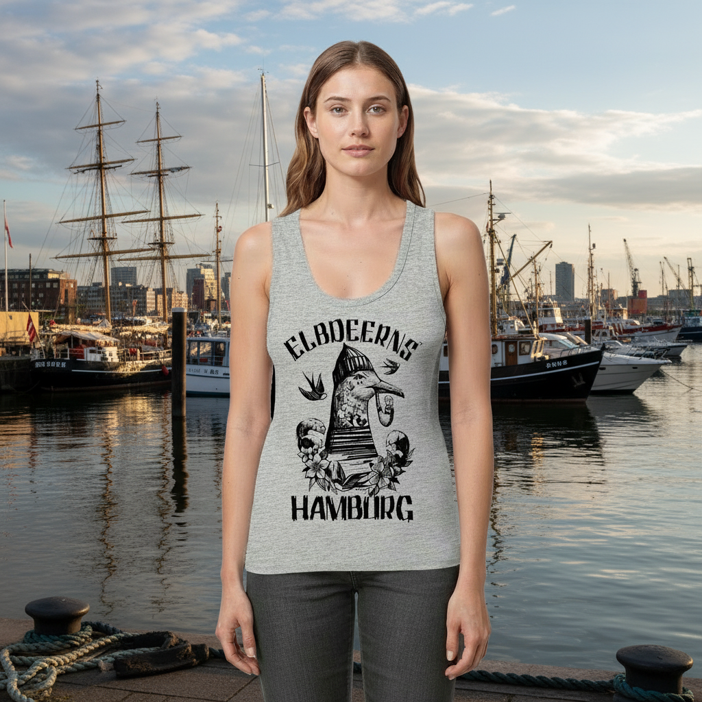 Elbdeerns "Lütt Möw" - Womens Organic Fitted Tank Top