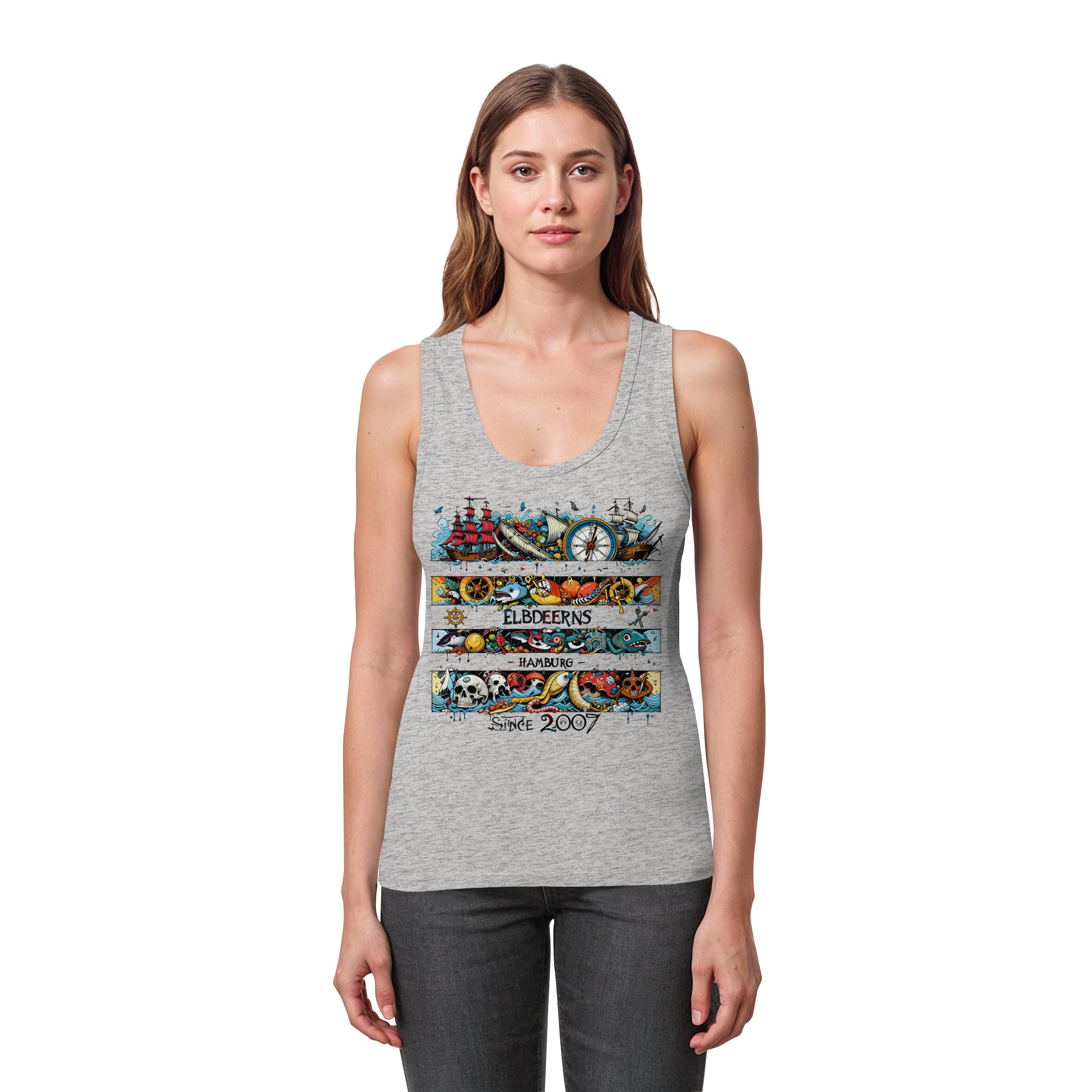 Elbdeerns "Kuddelmuddel" - Womens Organic Fitted Tank Top