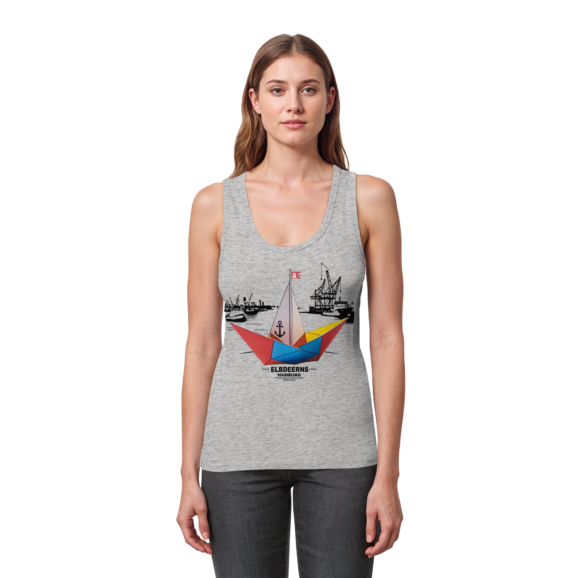 Elbdeerns - Papierschiff - Womens Organic Fitted Tank Top