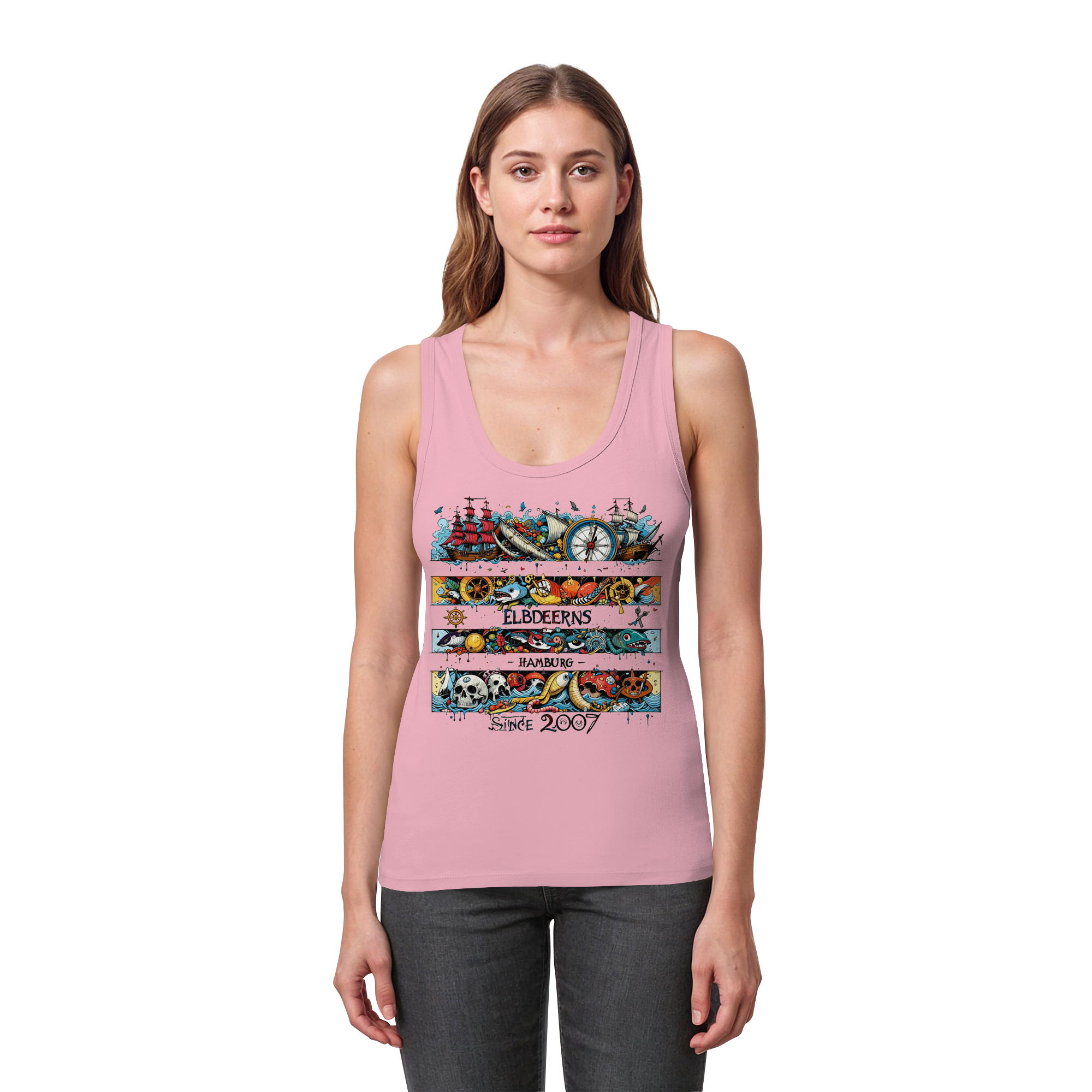 Elbdeerns "Kuddelmuddel" - Womens Organic Fitted Tank Top