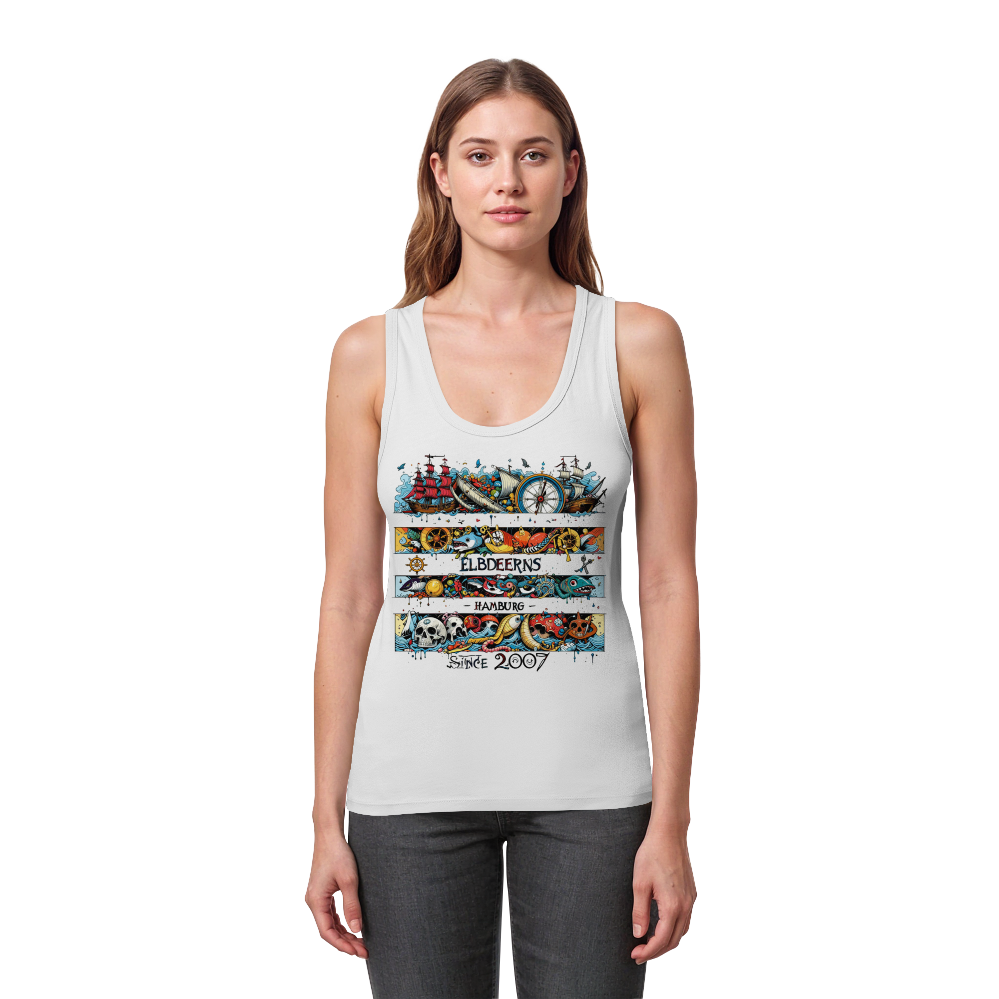 Elbdeerns "Kuddelmuddel" - Womens Organic Fitted Tank Top