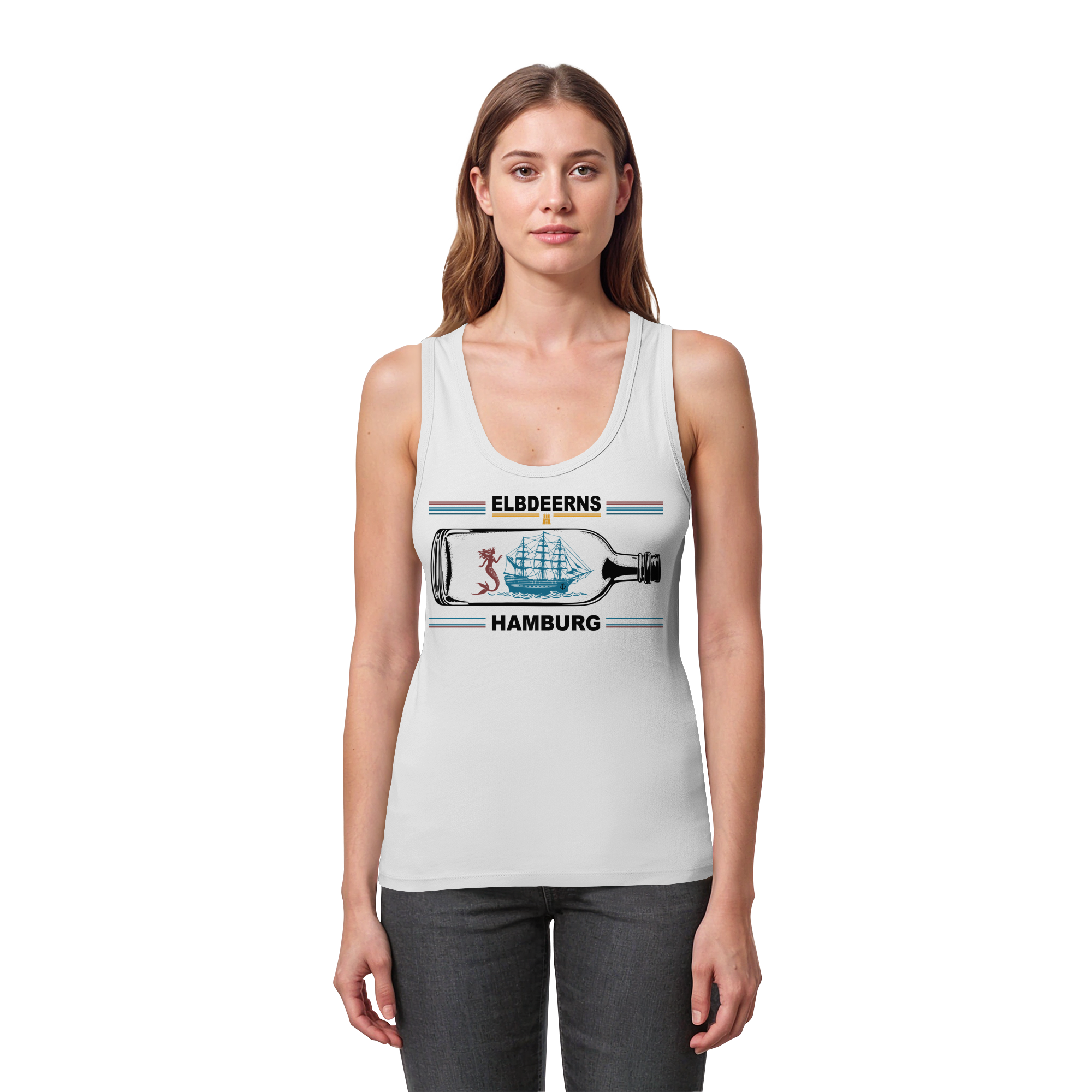 Elbdeerns "Buddelschiff" - Womens Organic Fitted Tank Top
