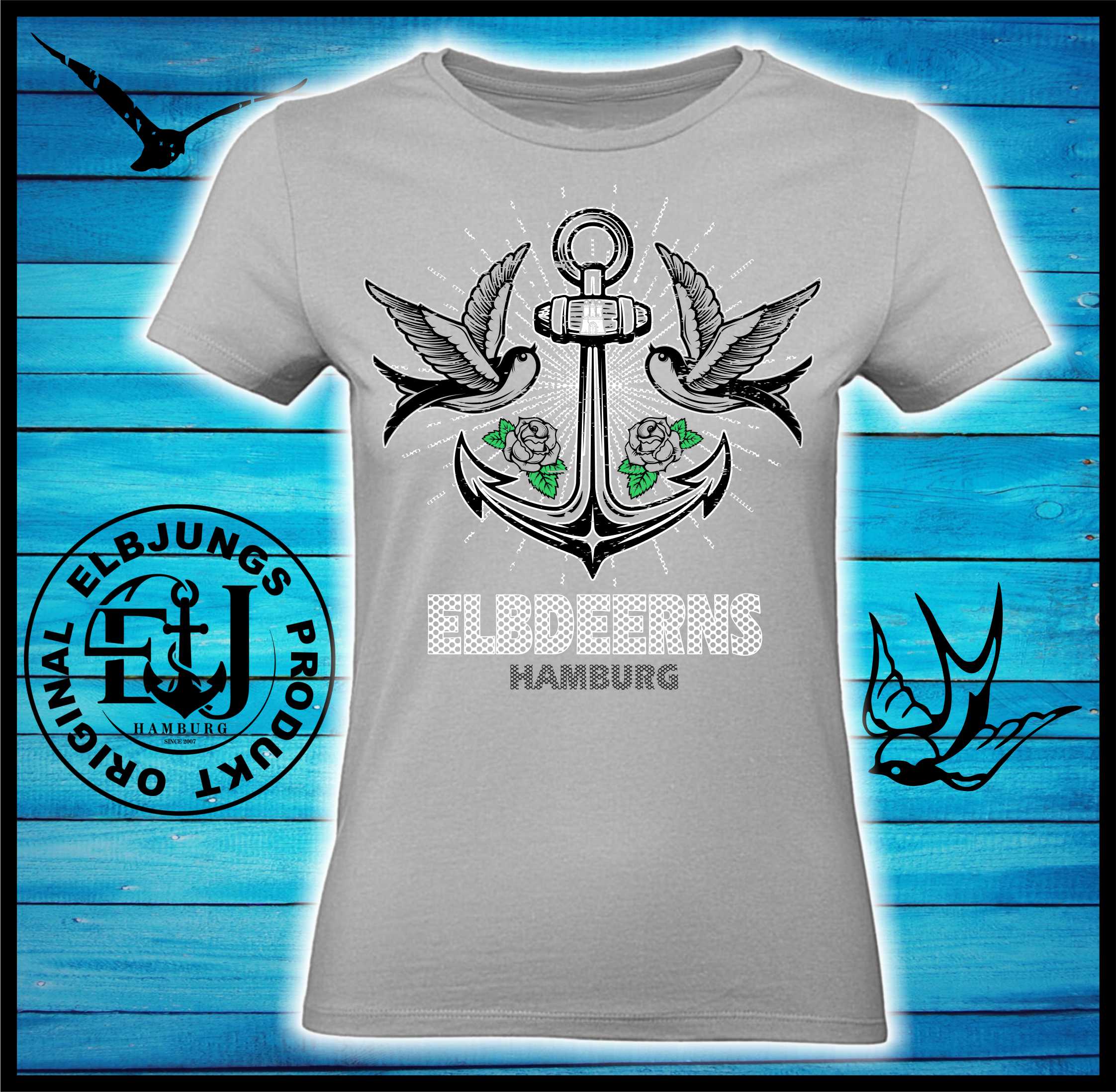 Elbdeerns "verankert" - Ladies Premium Shirt