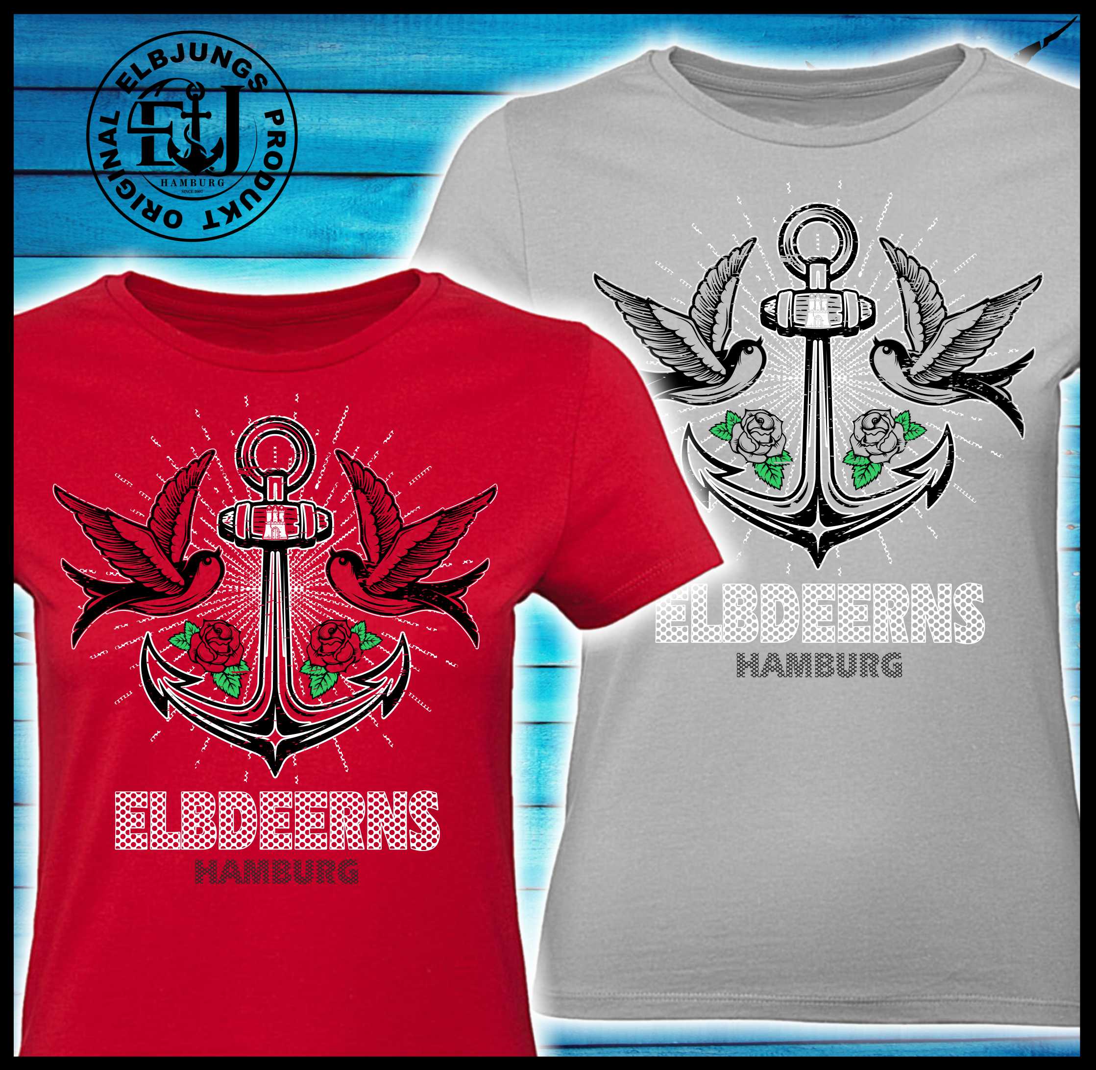 Elbdeerns "verankert" - Ladies Premium Shirt