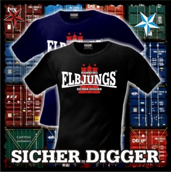 T-Shirt - Elbjungs * SICHER DIGGER * Schwarz | 4XL