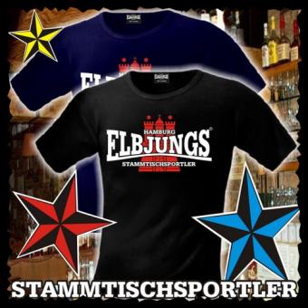 T-Shirt - Elbjungs * STAMMTISCHSPORTLER * Schwarz | XXL