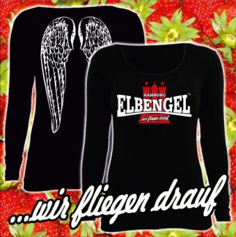 Longsleeve - Elbengel ..wir fliegen drauf S | Rundausschnitt | schwarz