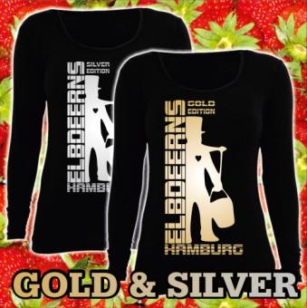 Longsleeve - Damen - Gold & Silver Edition L | Rundausschnitt | schwarz | gold