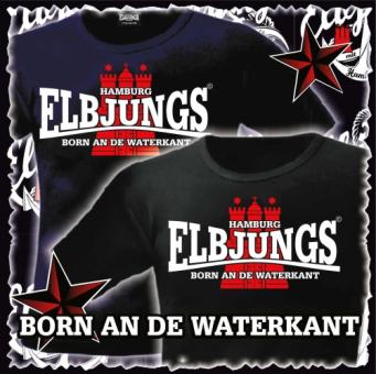 T-Shirt - Elbjungs * BORN AN DE WATERKANT * Dunkelblau | XL